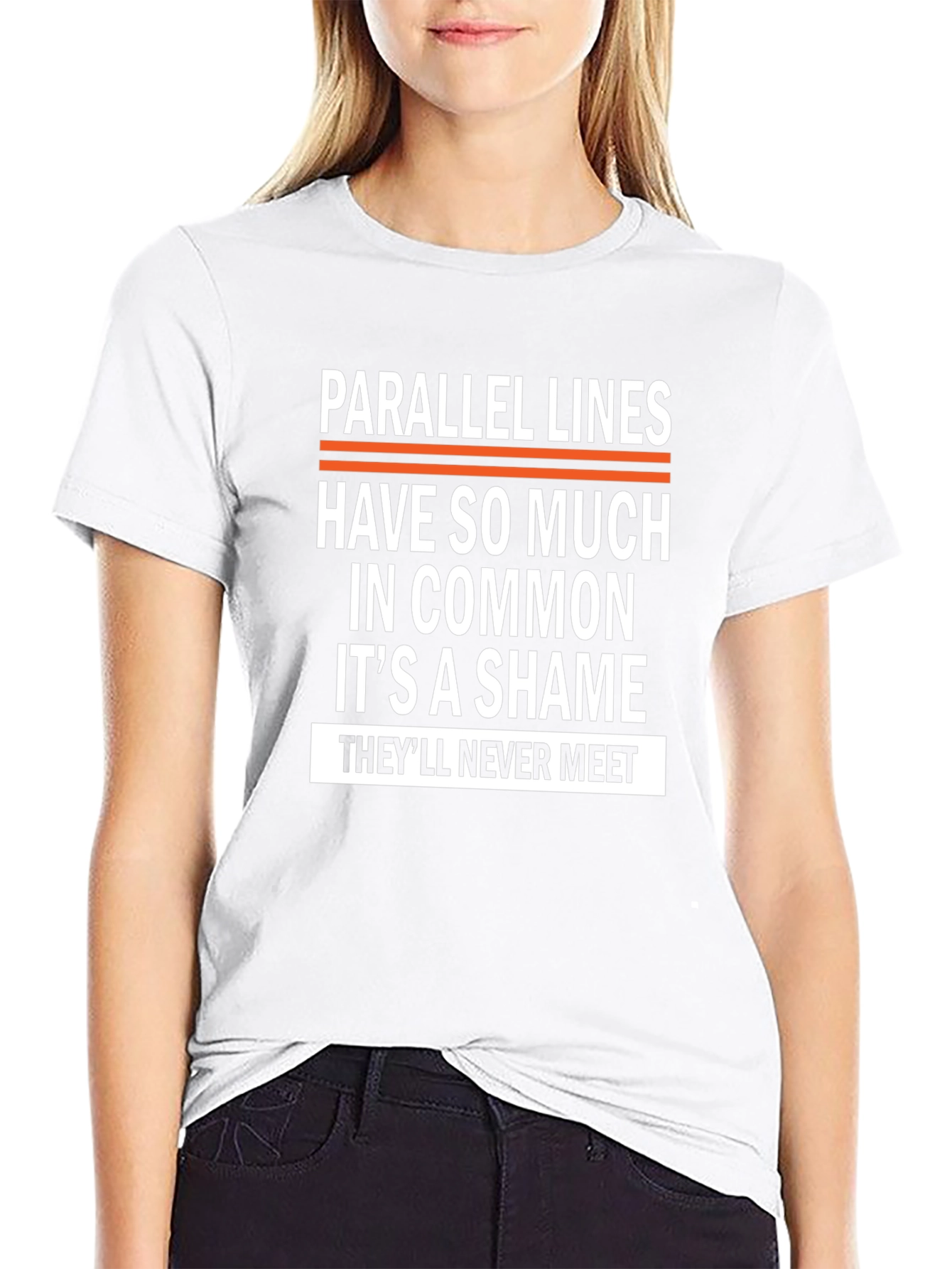 Parallel Lines Funny Humor Graphic T-Shirt