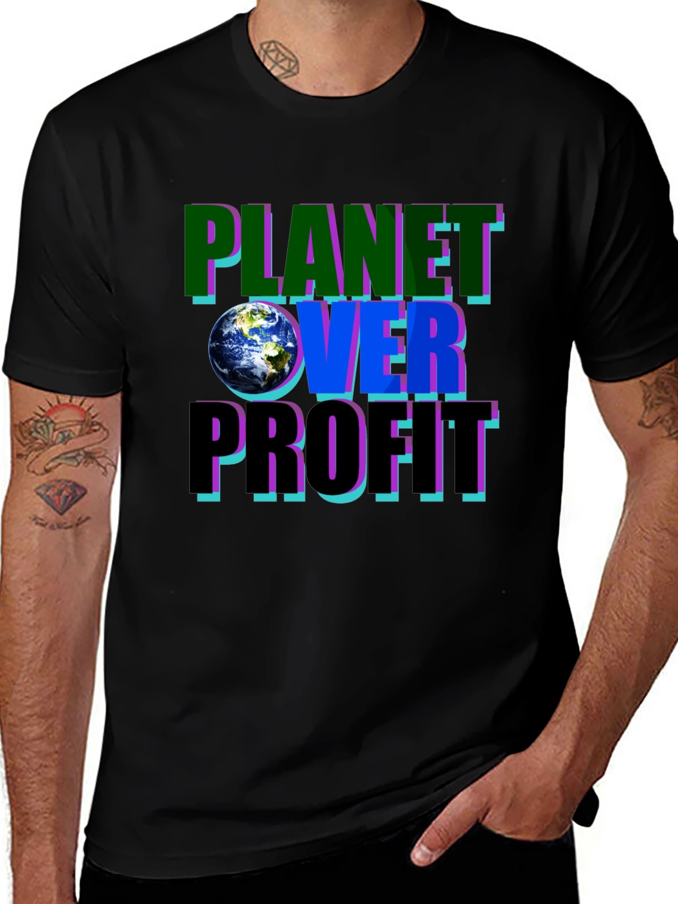 Planet Over Profit Graphic Tee - Eco-Conscious Fashion