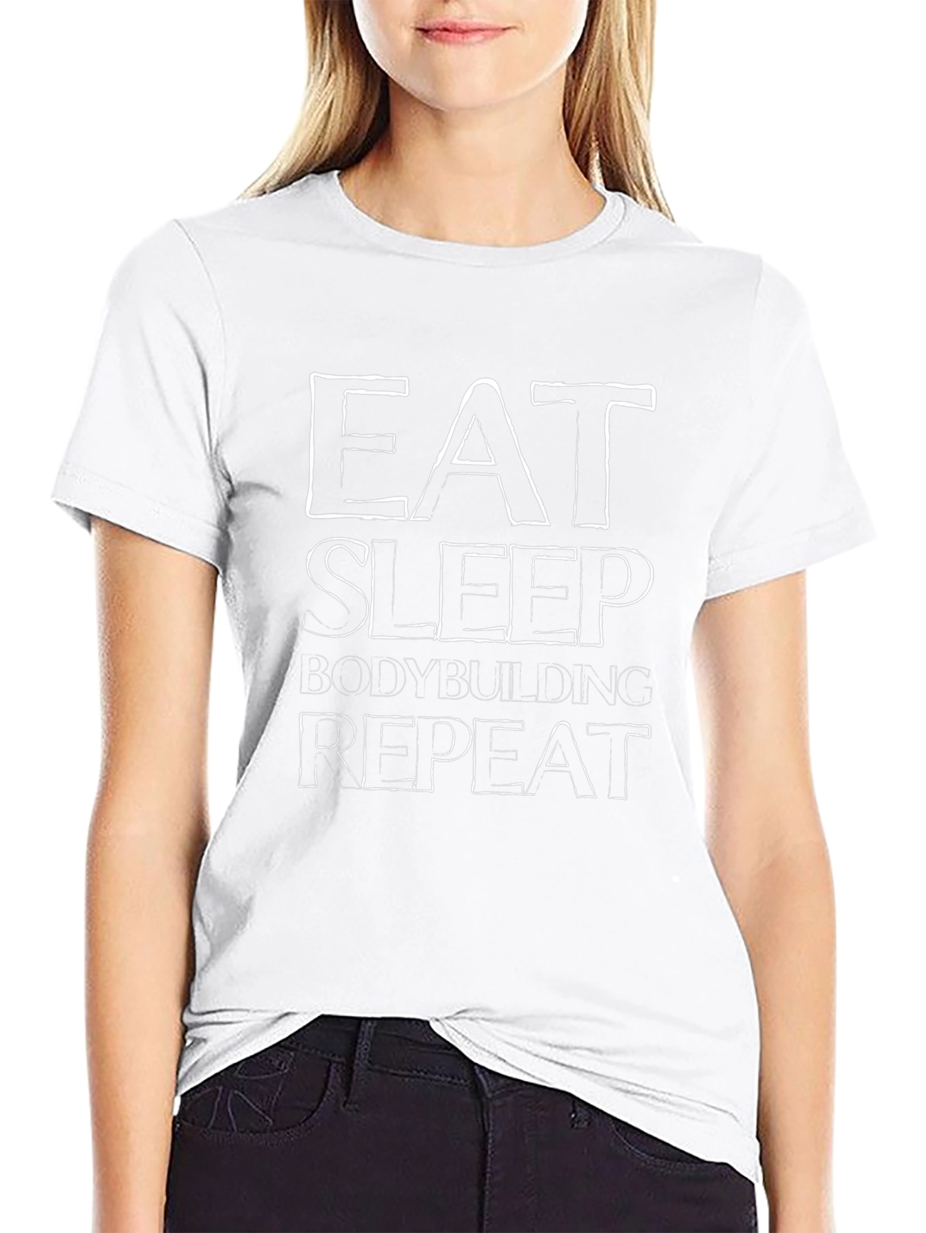 Eat Sleep Bodybuilding Repeat Black T-Shirt
