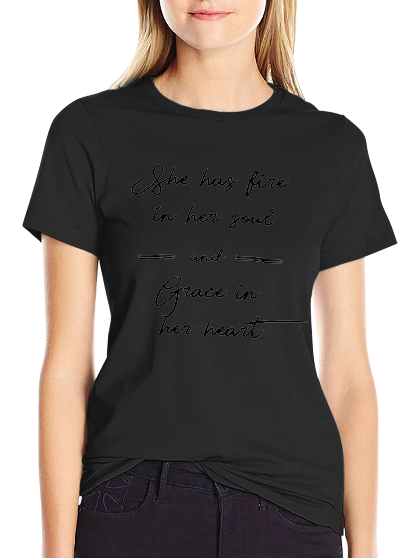 Fire and Grace Graphic Tee - Unisex Black T-Shirt