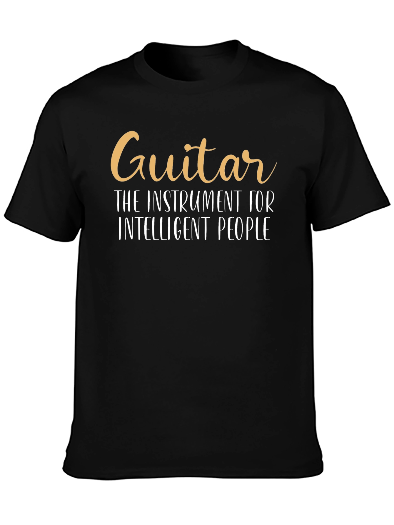 Guitar Instrument Intelligent People Black T-Shirt