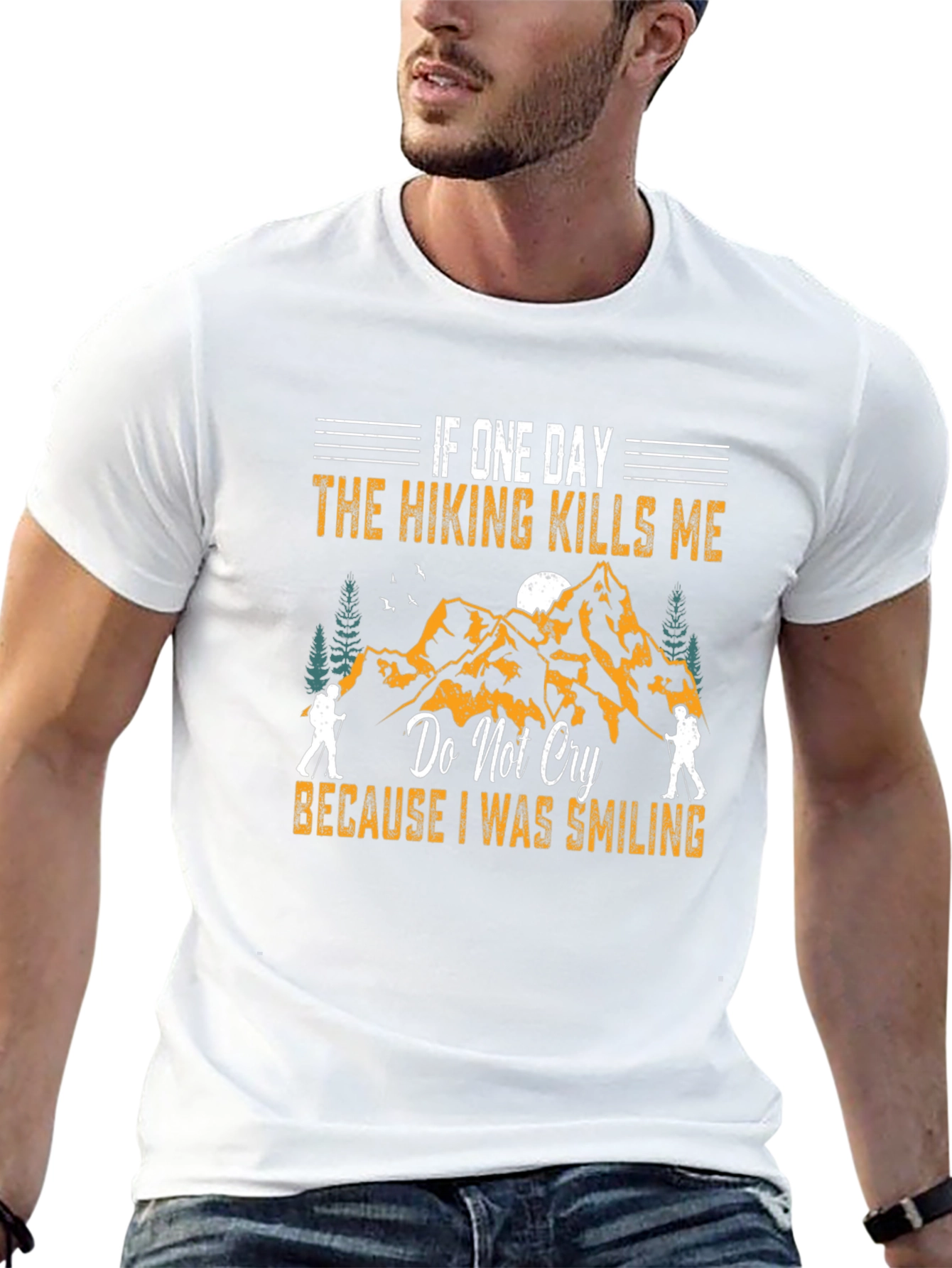 Hiking Kills Me Smiling Graphic T-Shirt