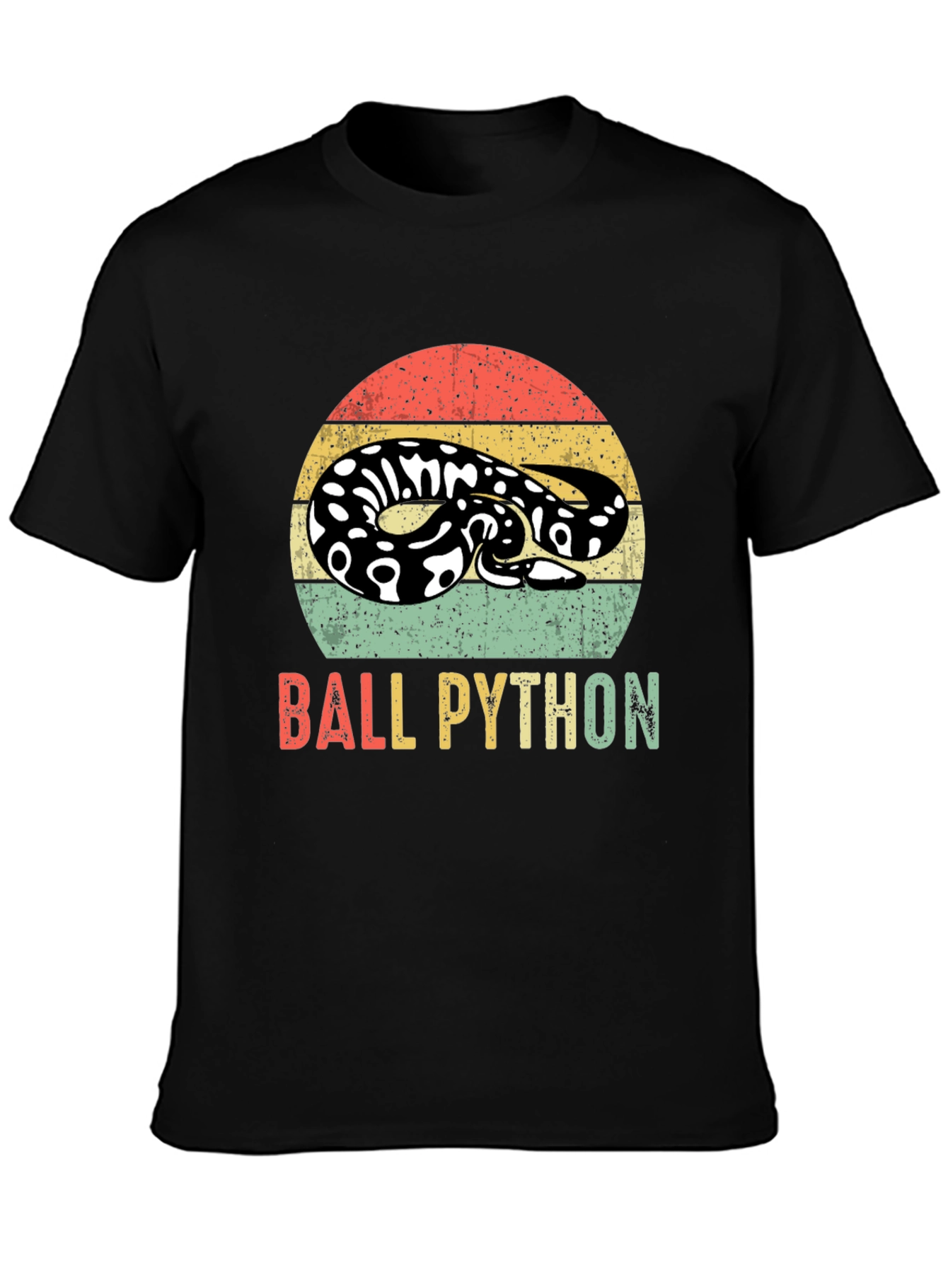 Retro Ball Python Graphic T-Shirt - Reptile Lover Tee