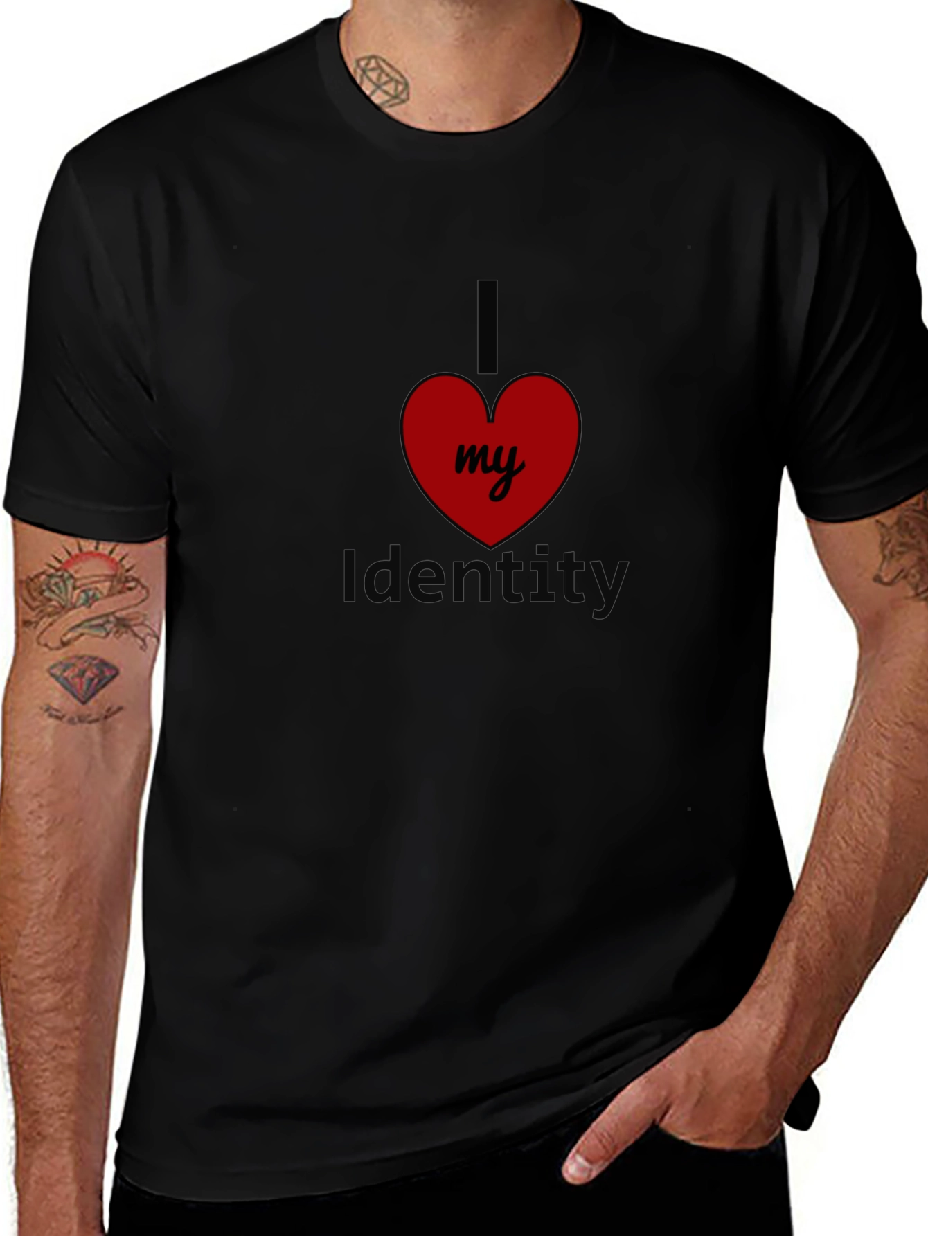 I Love My Identity Black T-Shirt