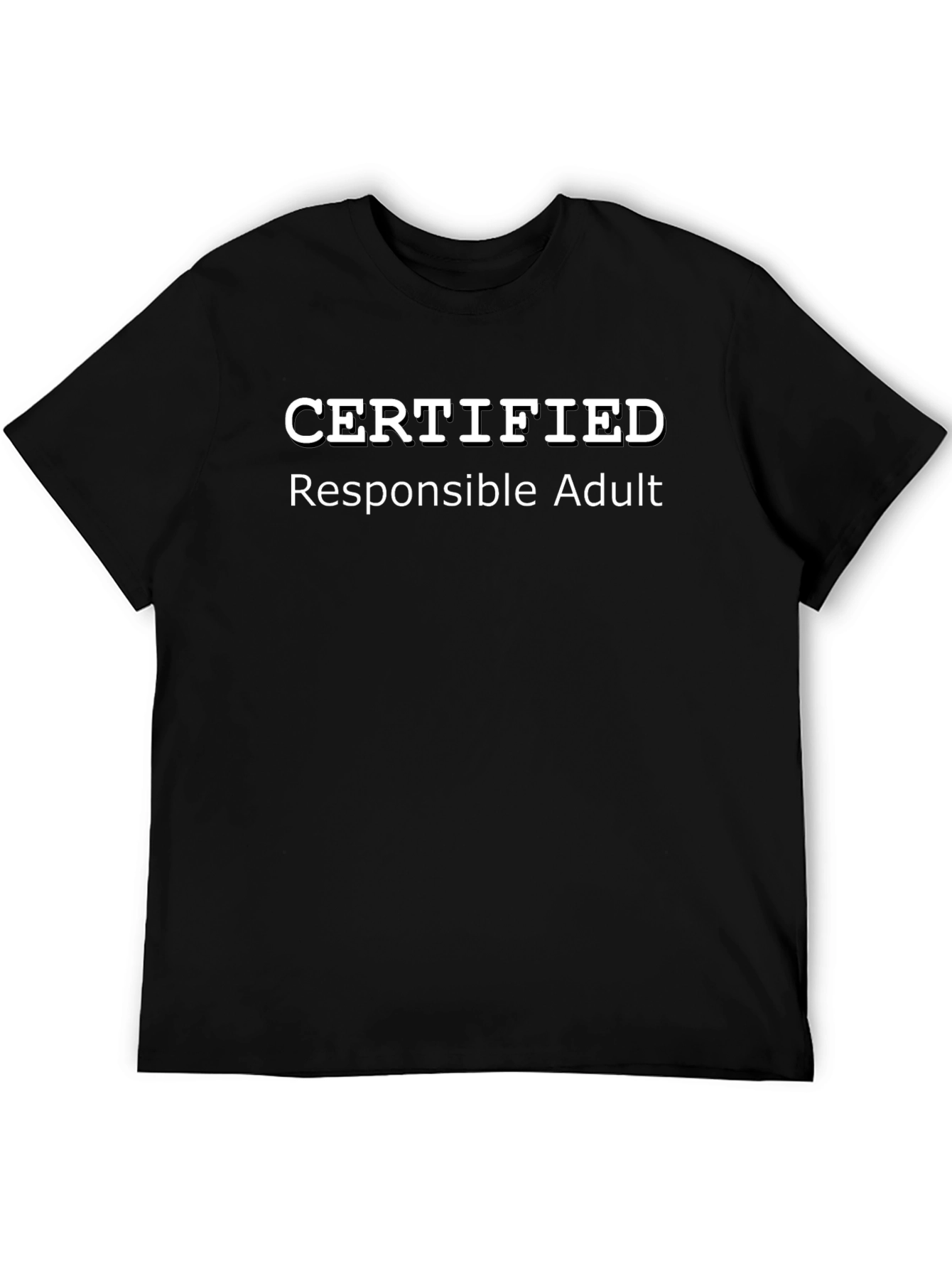 Certified Responsible Adult Graphic Tee - Black Cotton