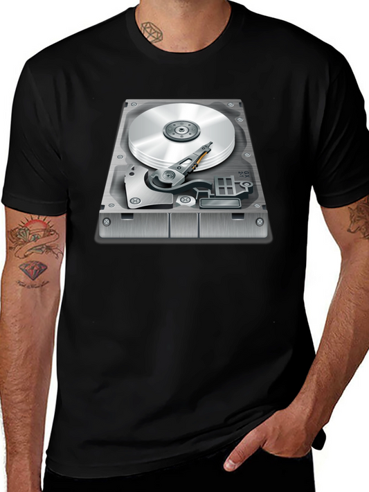 Hard Drive Graphic T-Shirt - Techie Style