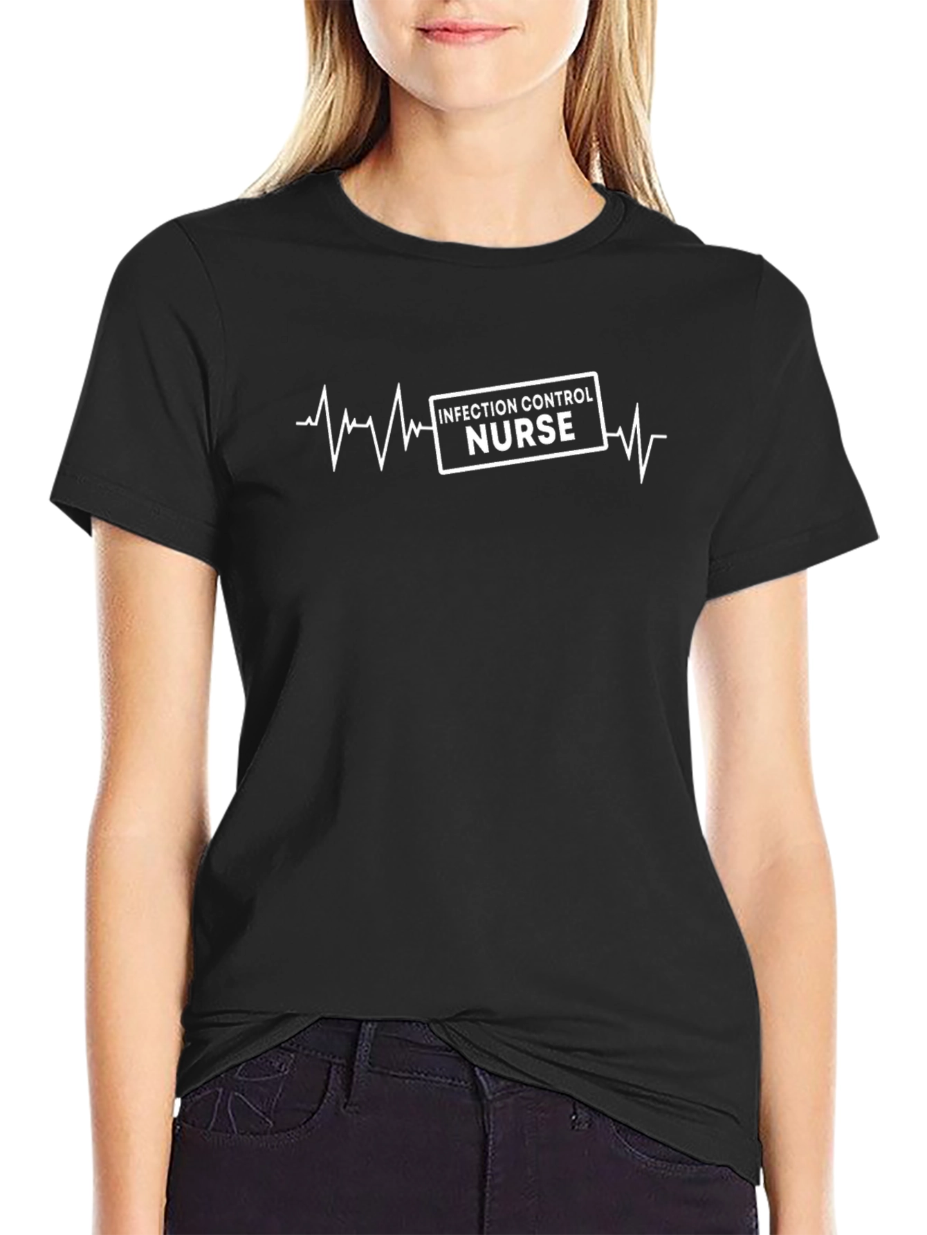 Infection Control Nurse T-Shirt - Heartbeat Design