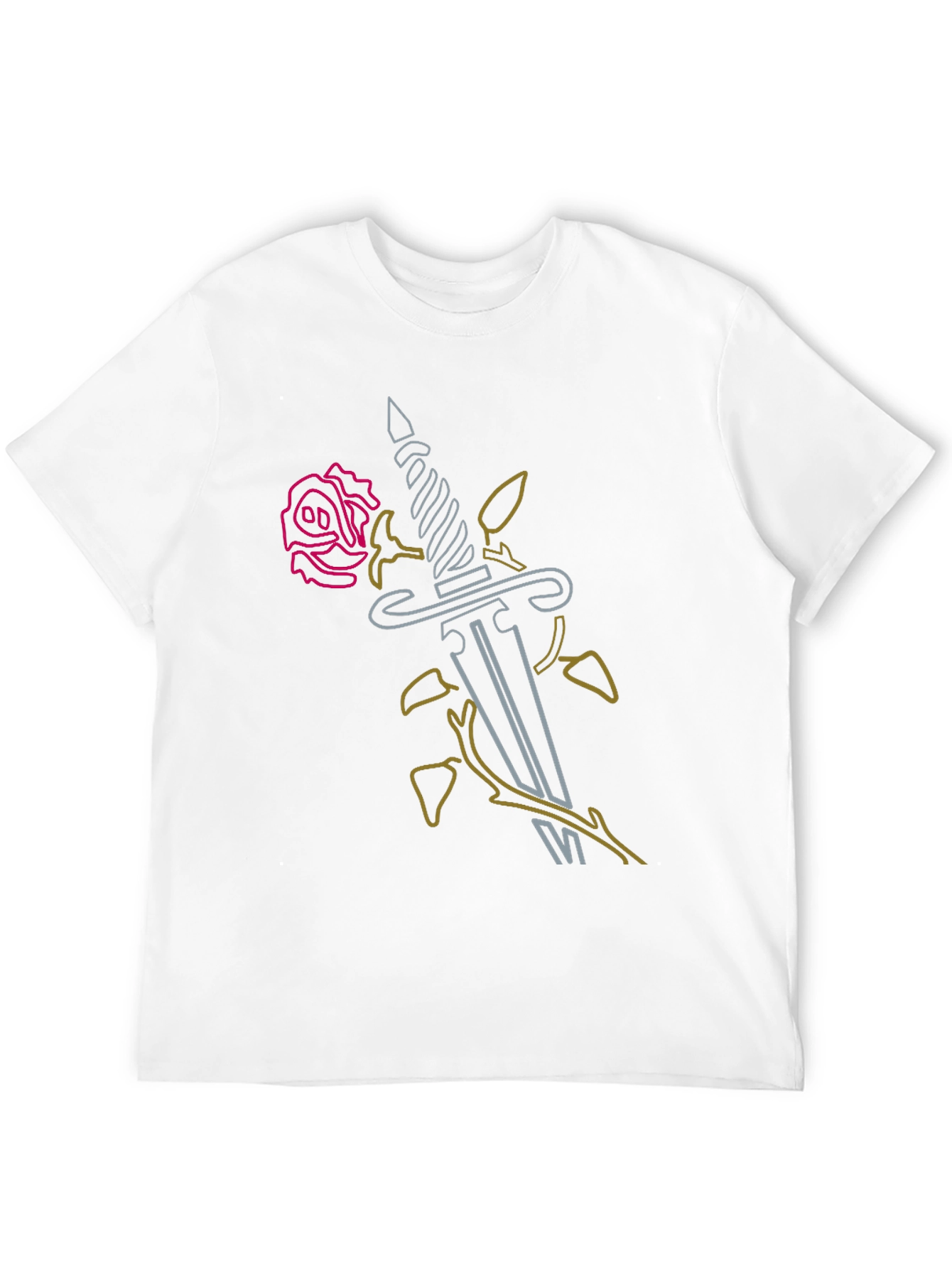 Rose & Dagger Graphic Tee - Edgy Black T-Shirt