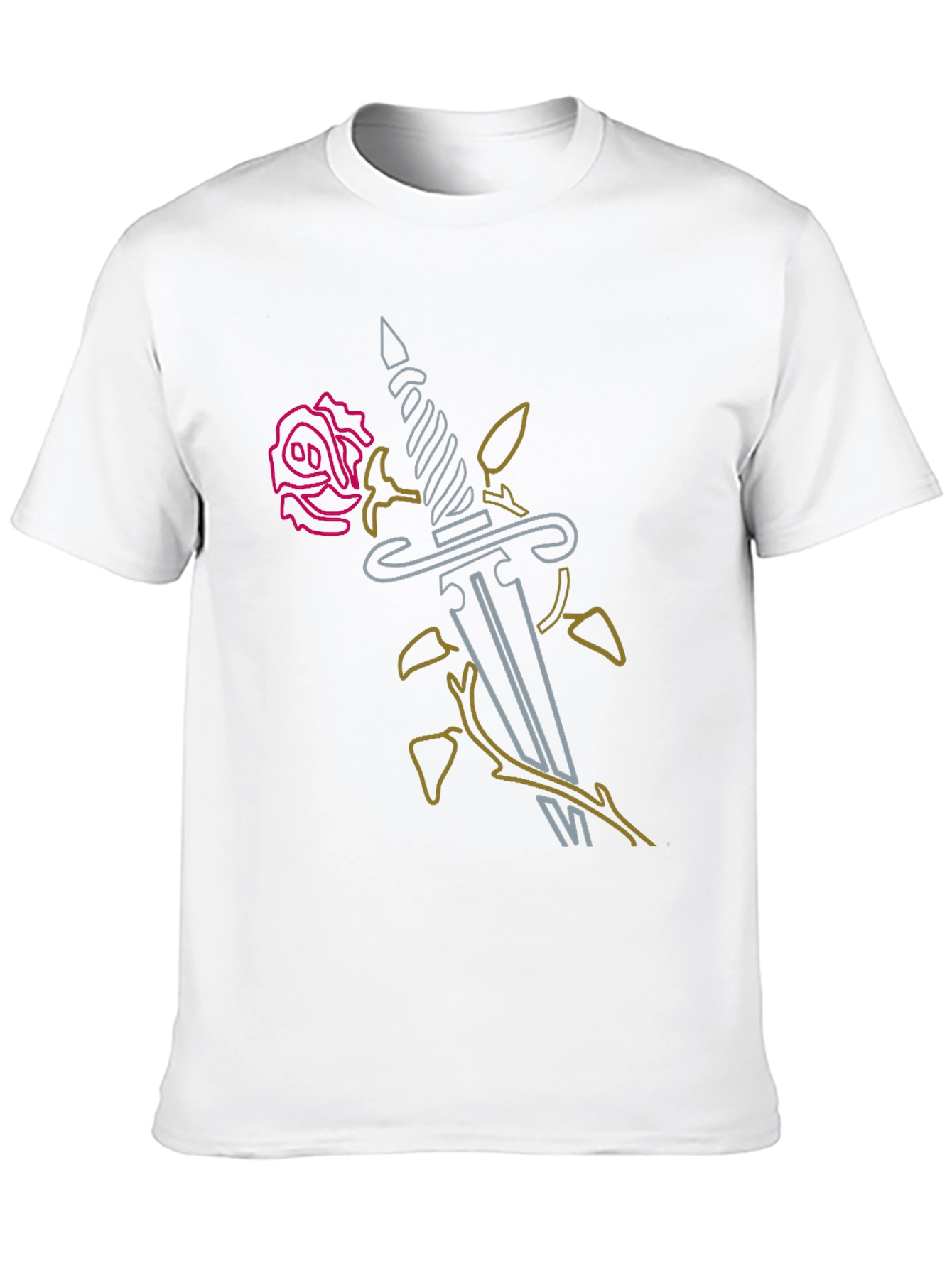 Rose & Dagger Graphic Tee - Edgy Black T-Shirt