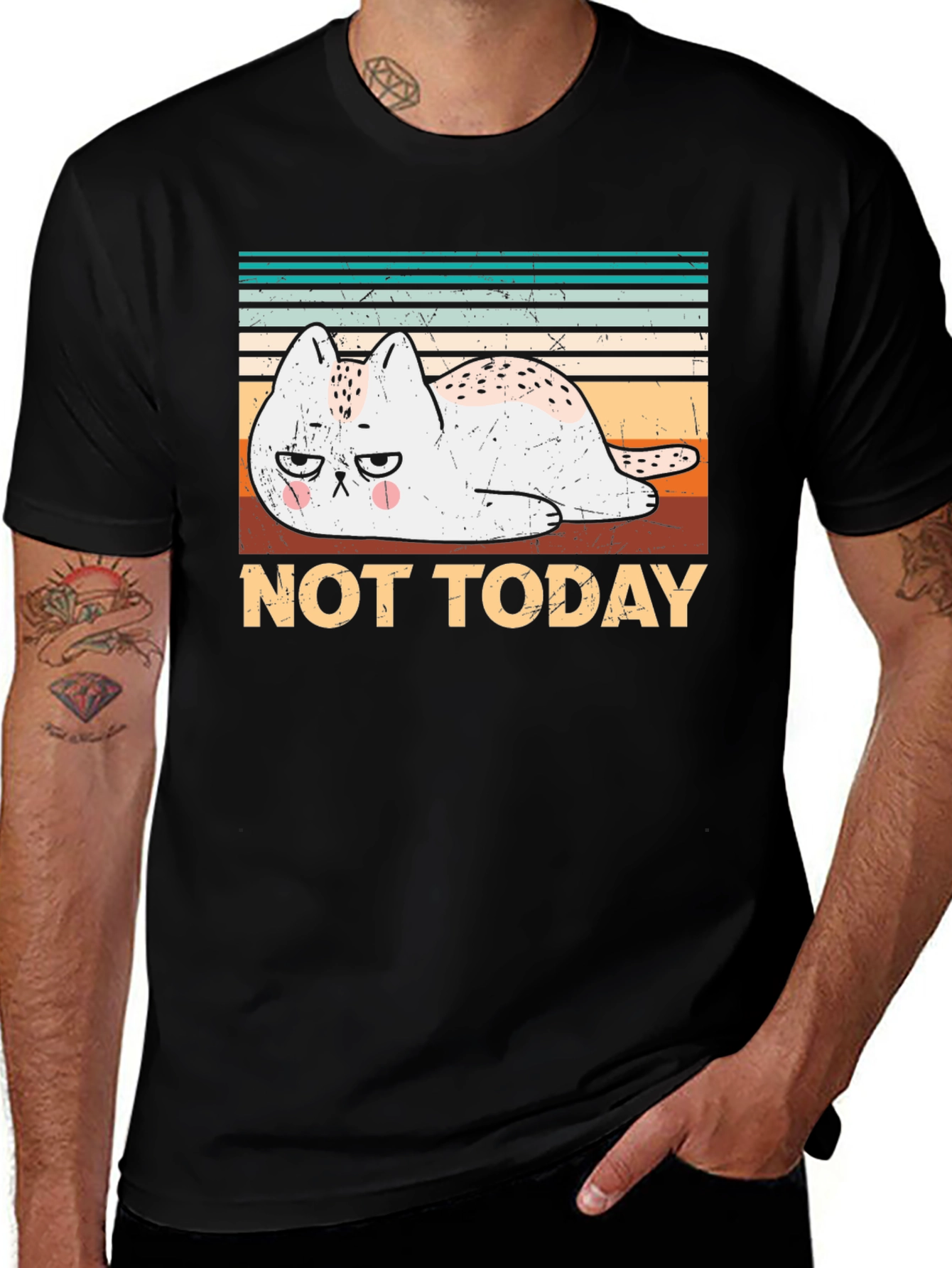 Not Today Cat Graphic T-Shirt