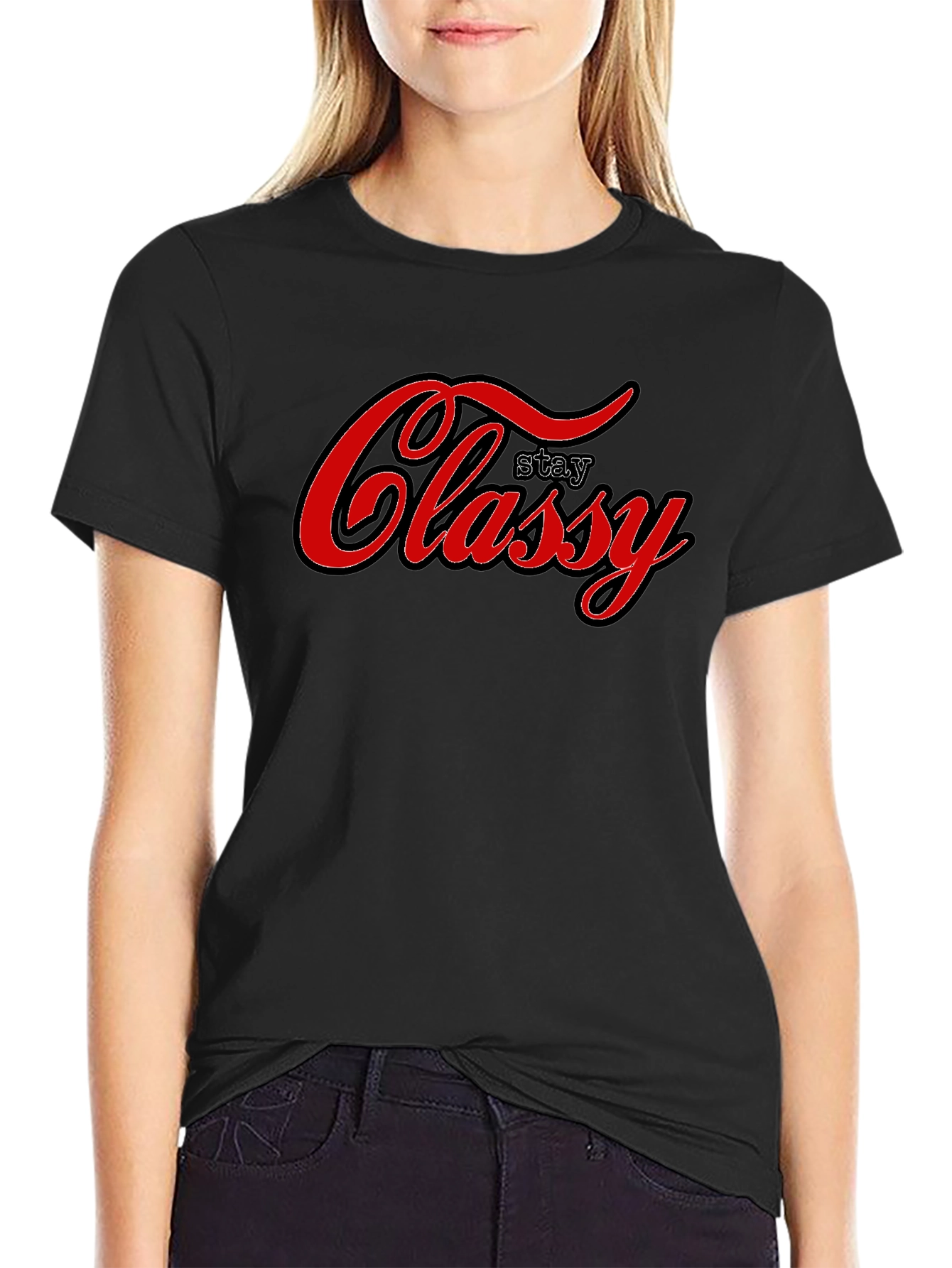 Stay Classy Graphic T-Shirt - Black
