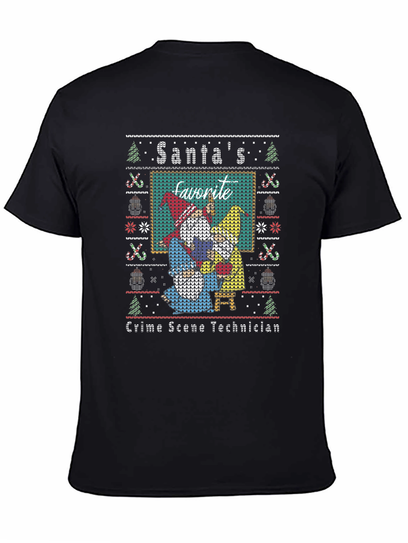 Santas Favorite Crime Scene Technician Ugly Christmas T-Shirt