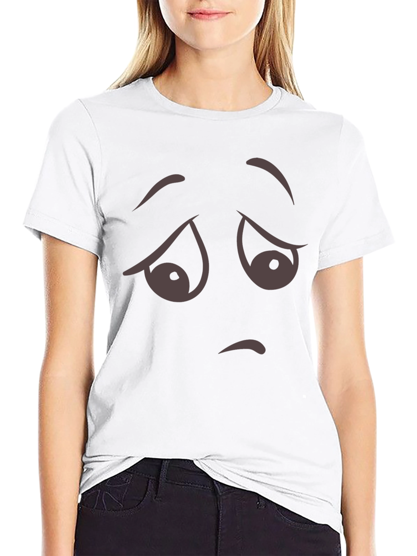 Sad Face Graphic T-Shirt - Unisex Black Tee