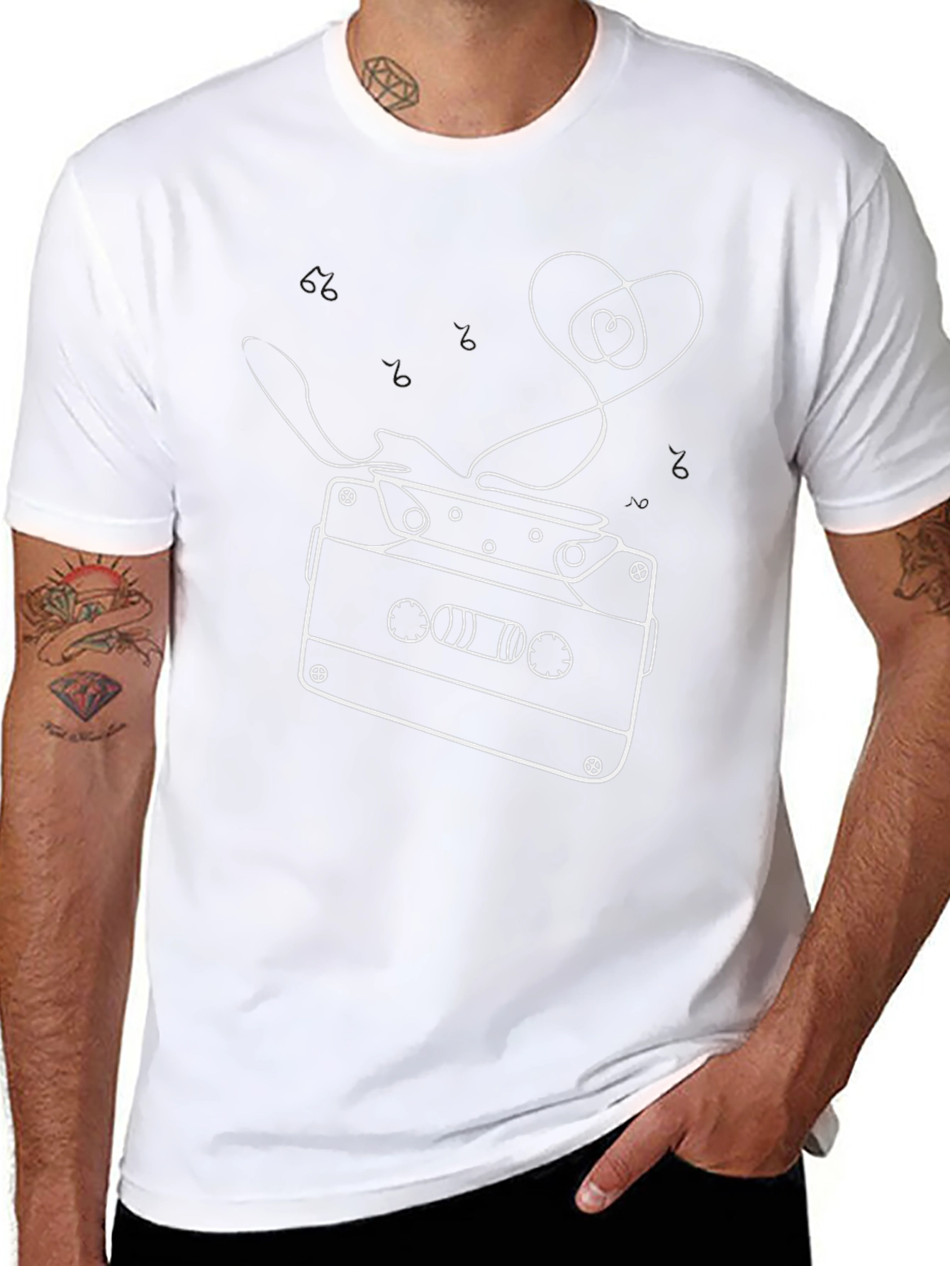 Cassette Tape Heart T-Shirt - Retro Music Lover Tee