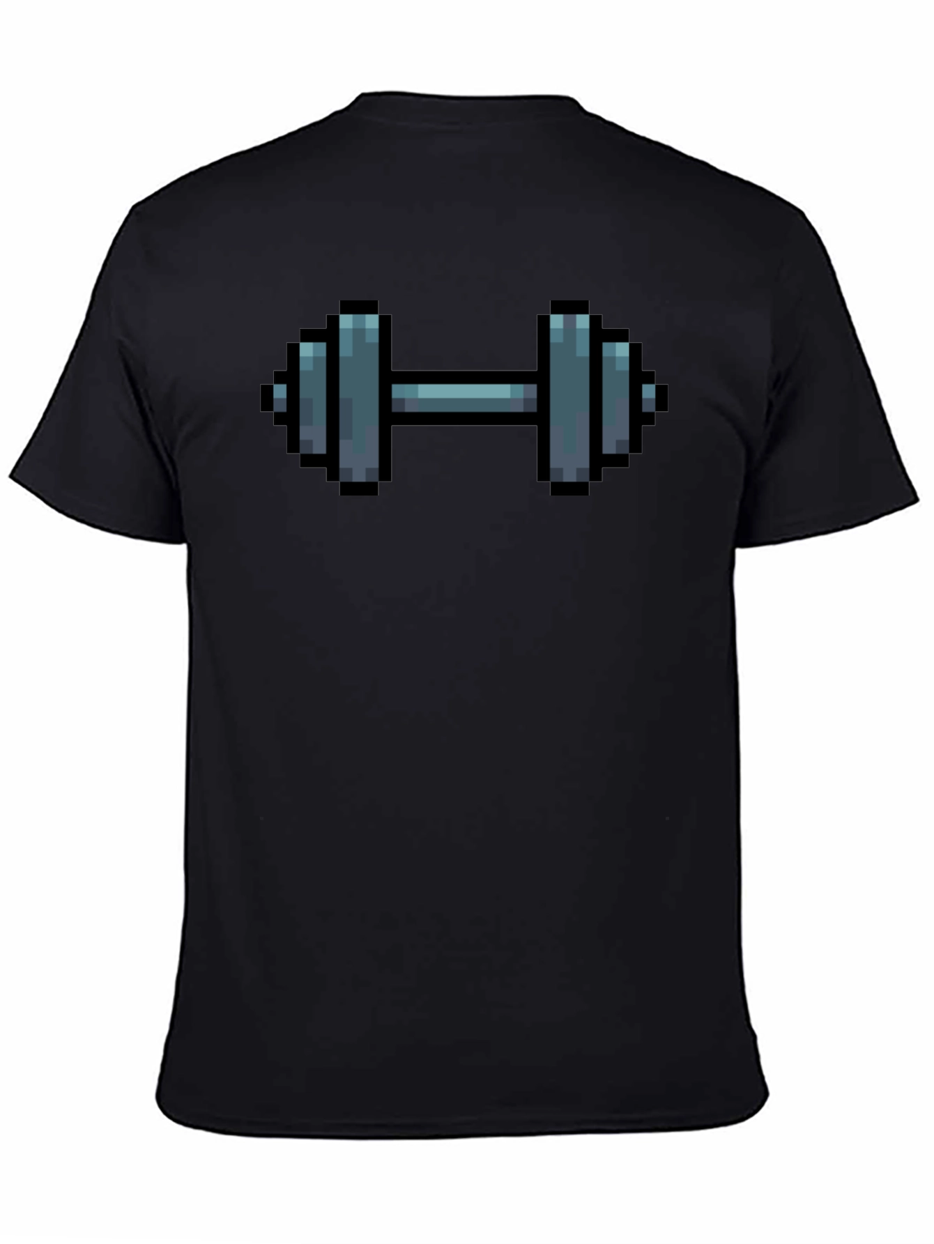 Pixel Dumbbell Black T-Shirt