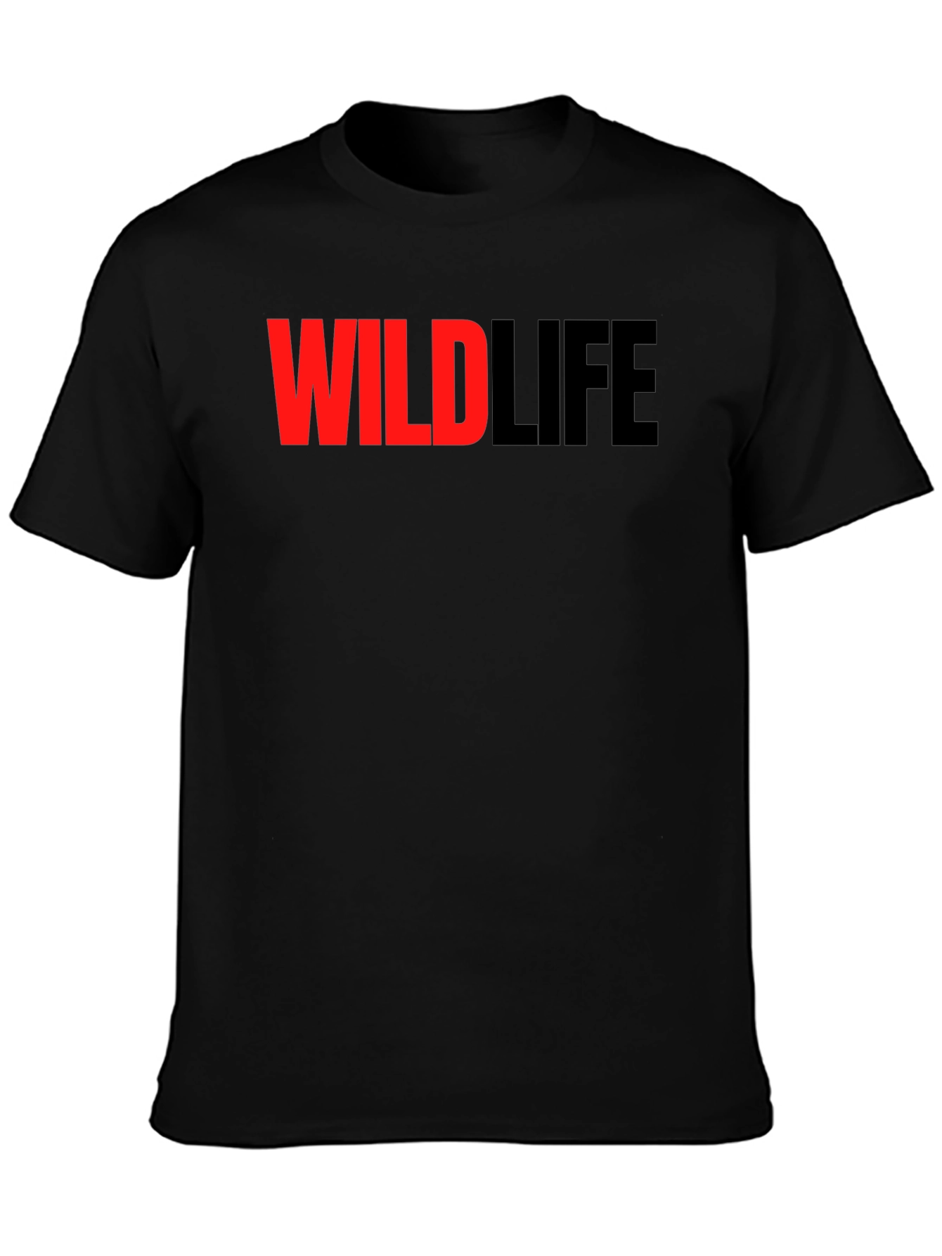 Wildlife Graphic Print Black T-Shirt