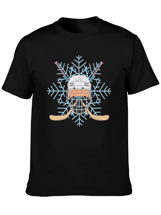 Hockey Helmet Snowflake Tee - Winter Sports Shirt