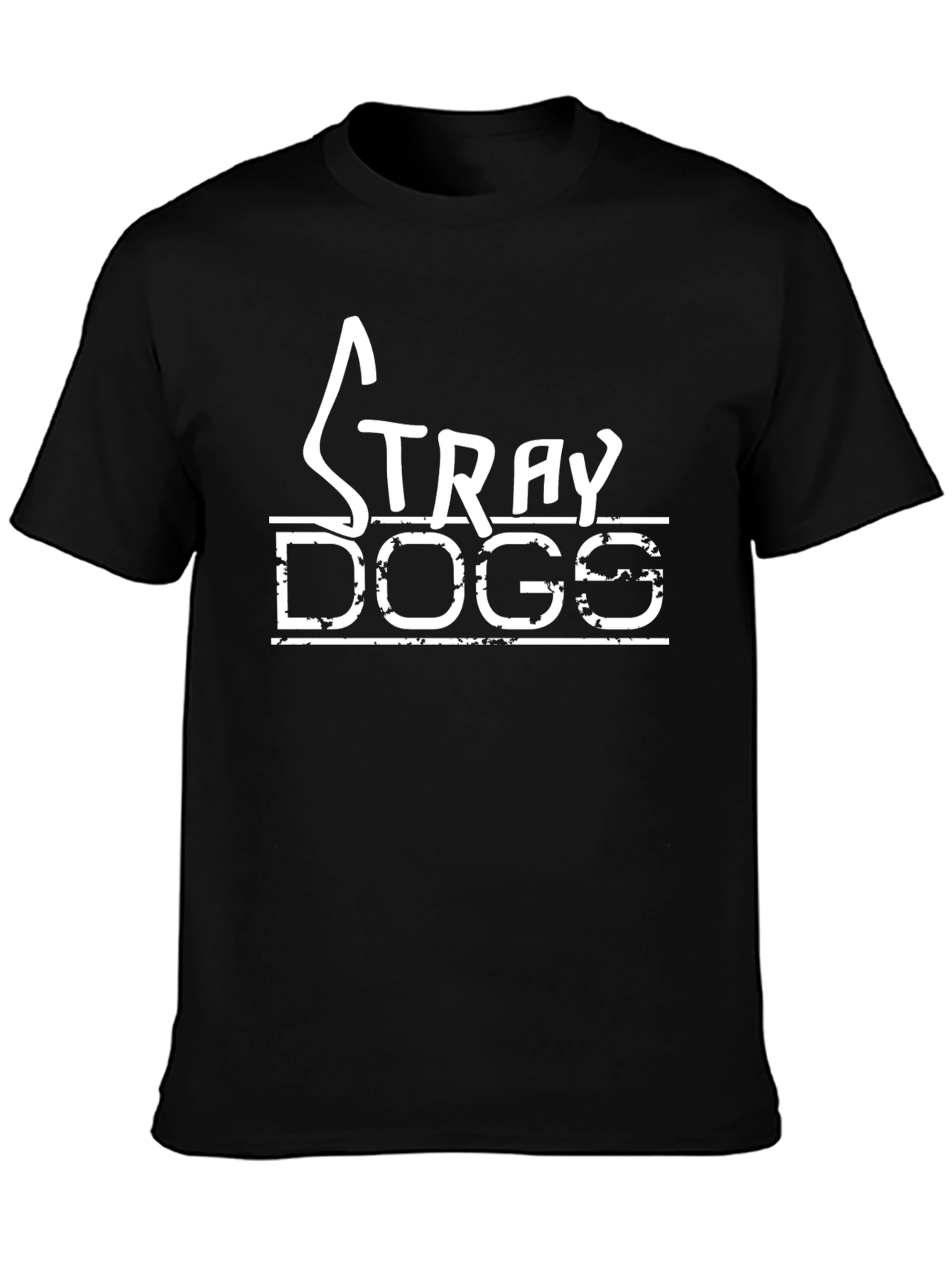 Stray Dogs Graphic T-Shirt - Black Crew Neck Tee