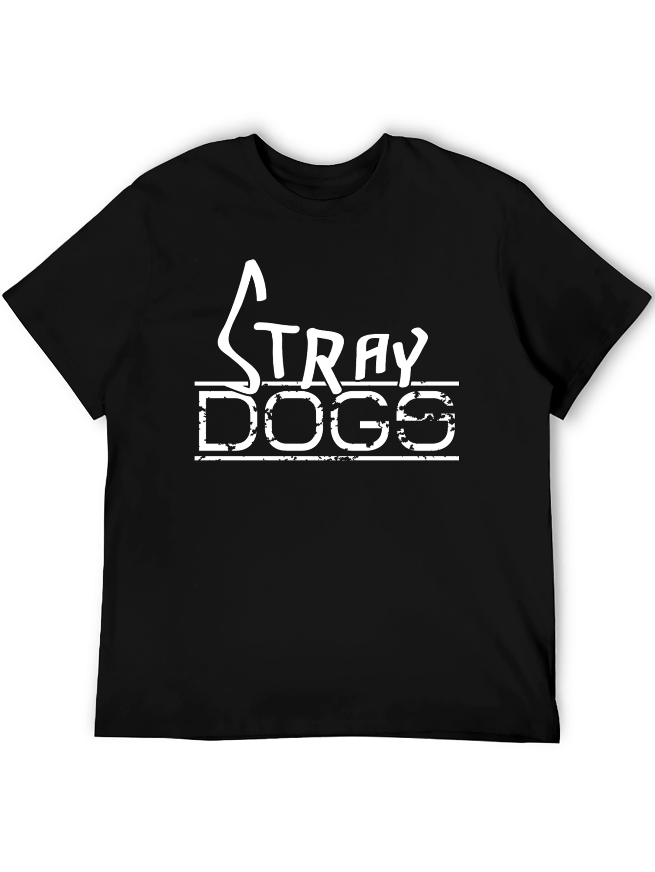 Stray Dogs Graphic T-Shirt - Black Crew Neck Tee