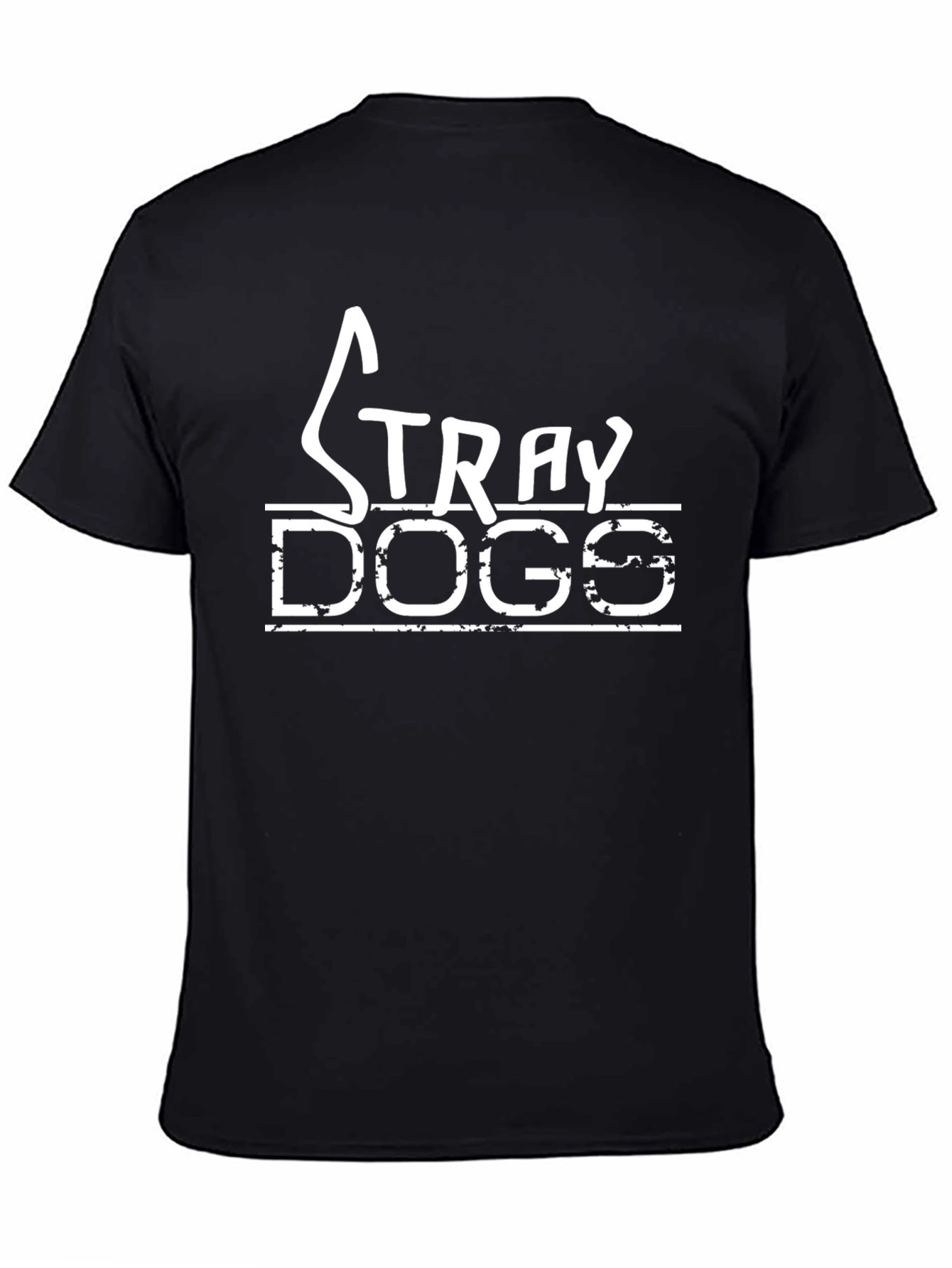 Stray Dogs Graphic T-Shirt - Black Crew Neck Tee