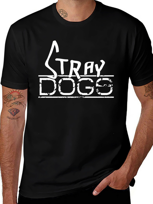Stray Dogs Graphic T-Shirt - Black Crew Neck Tee