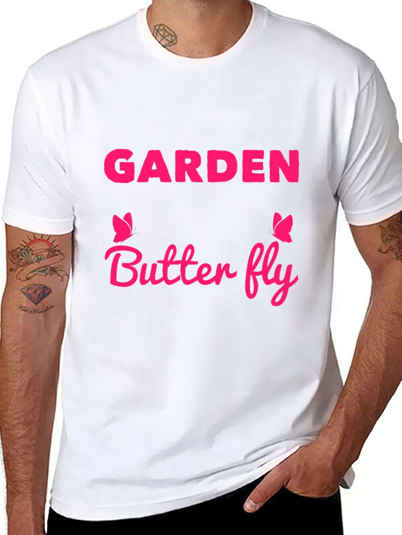 Garden Butterfly Graphic Tee - Black
