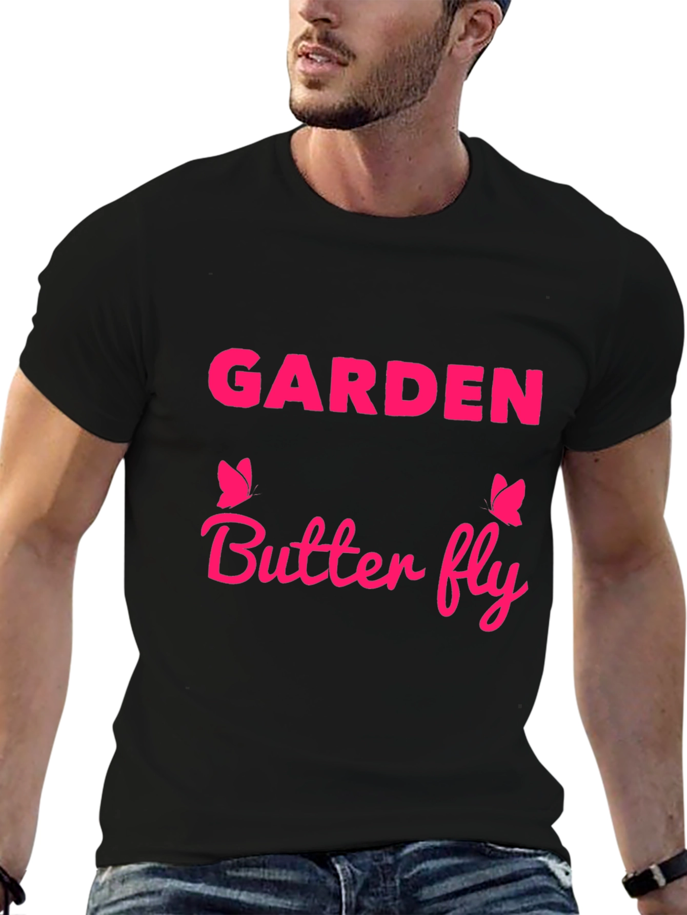 Garden Butterfly Graphic Tee - Black