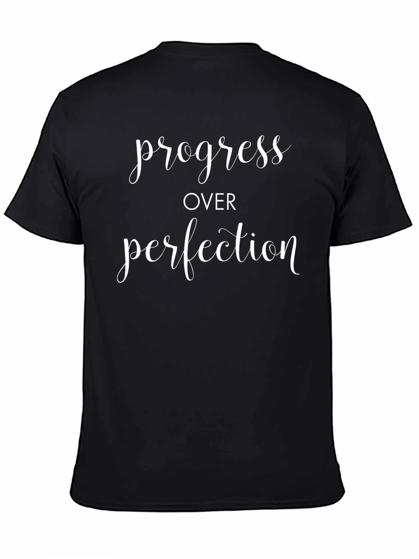 Progress Over Perfection Black Graphic Tee