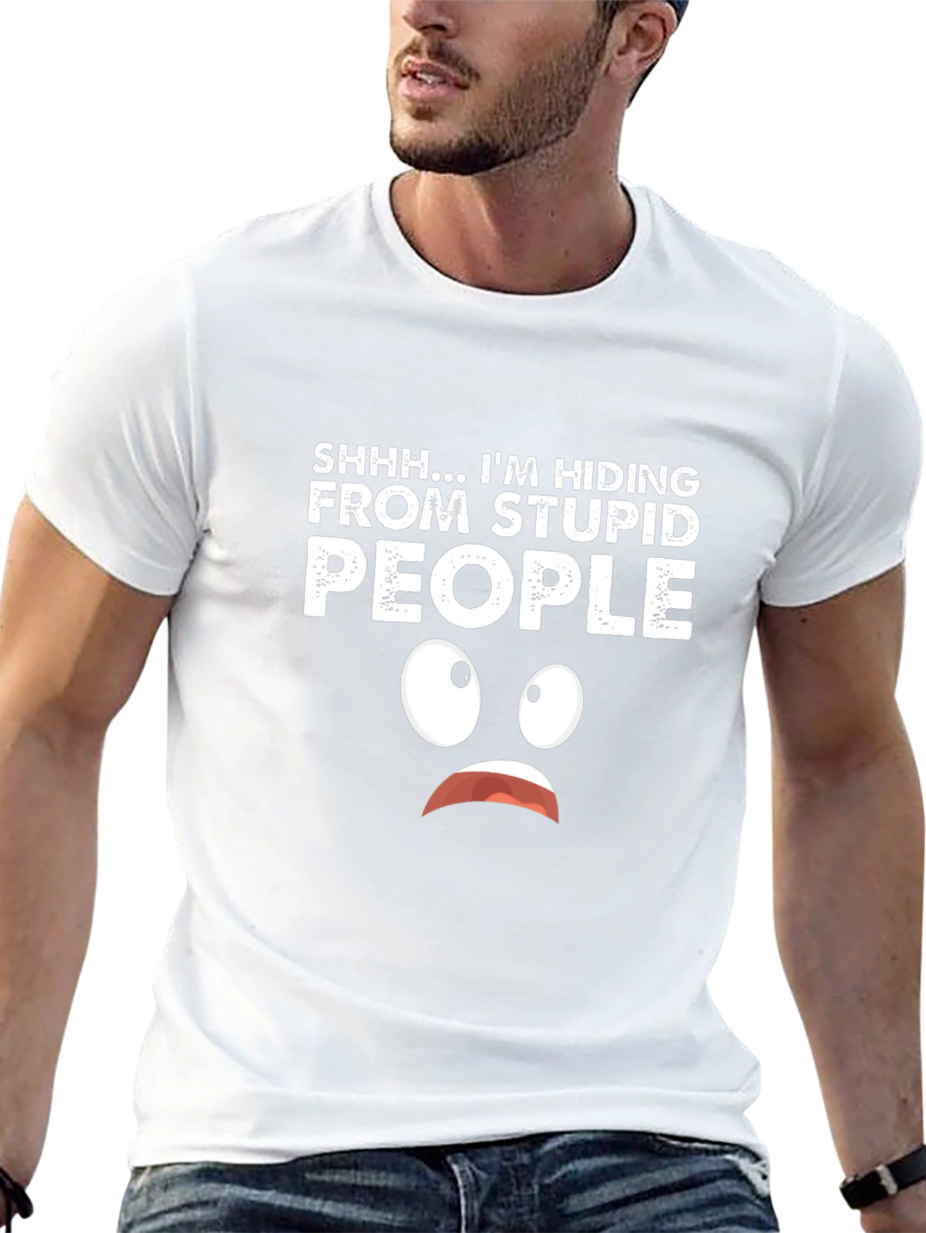 Hiding From Stupid People Graphic T-Shirt