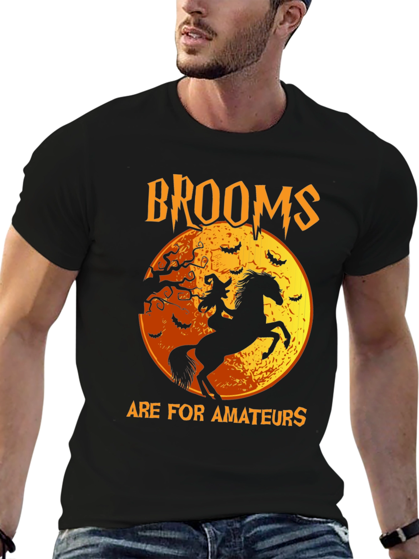 Halloween Witch & Horse Graphic Tee