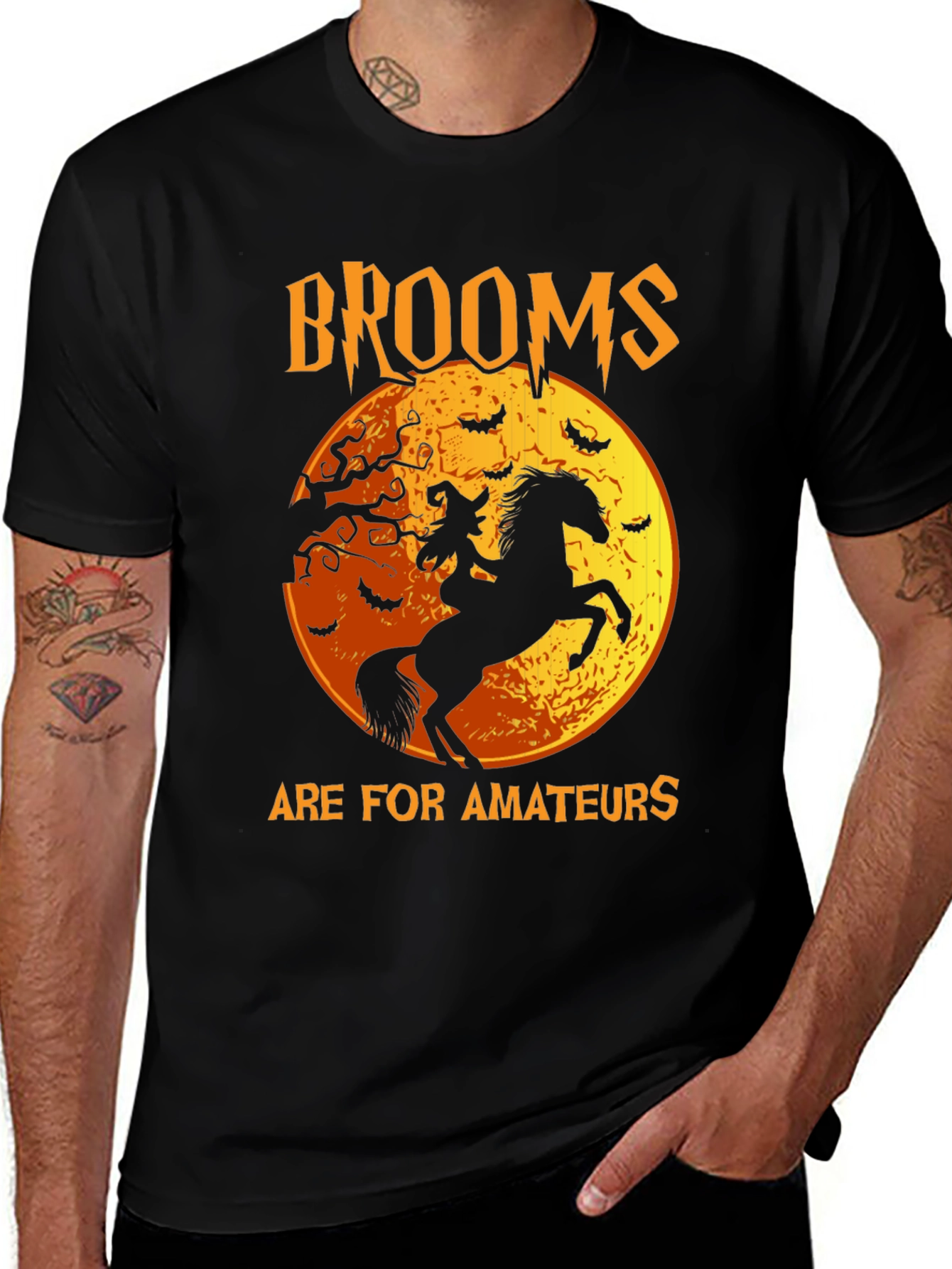 Halloween Witch & Horse Graphic Tee