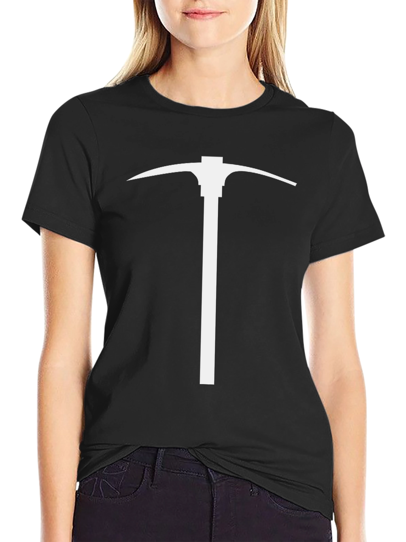 Pickaxe Graphic Tee - Black Cotton Short Sleeve
