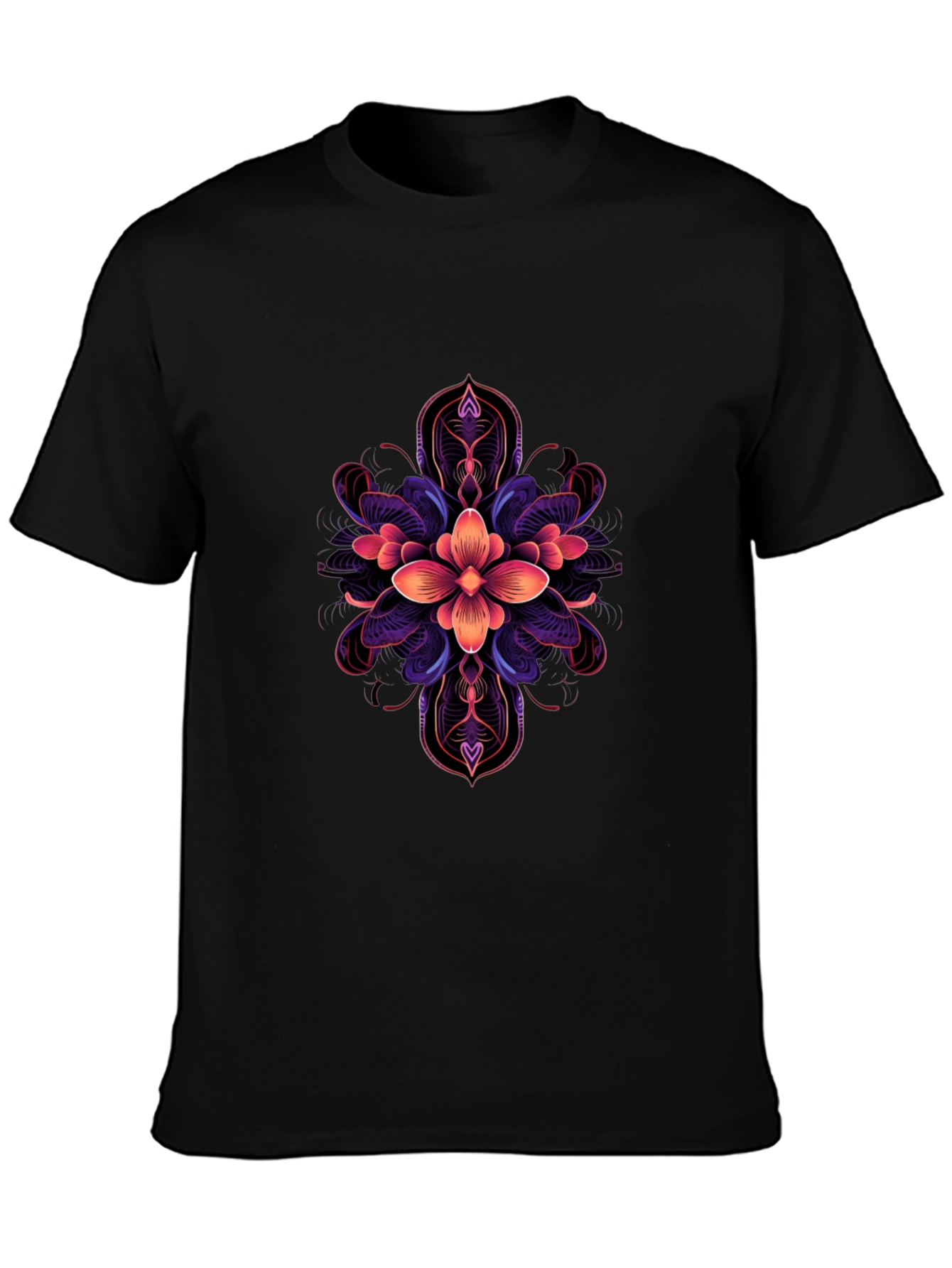 Floral Mandala Graphic Tee - Premium Cotton