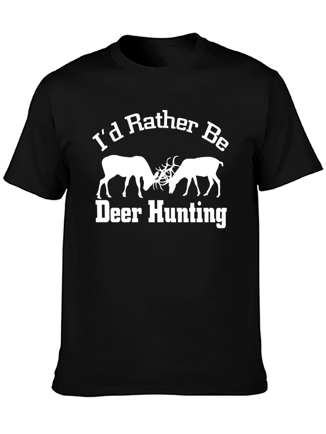 Deer Hunting Graphic Tee - Black Cotton T-Shirt