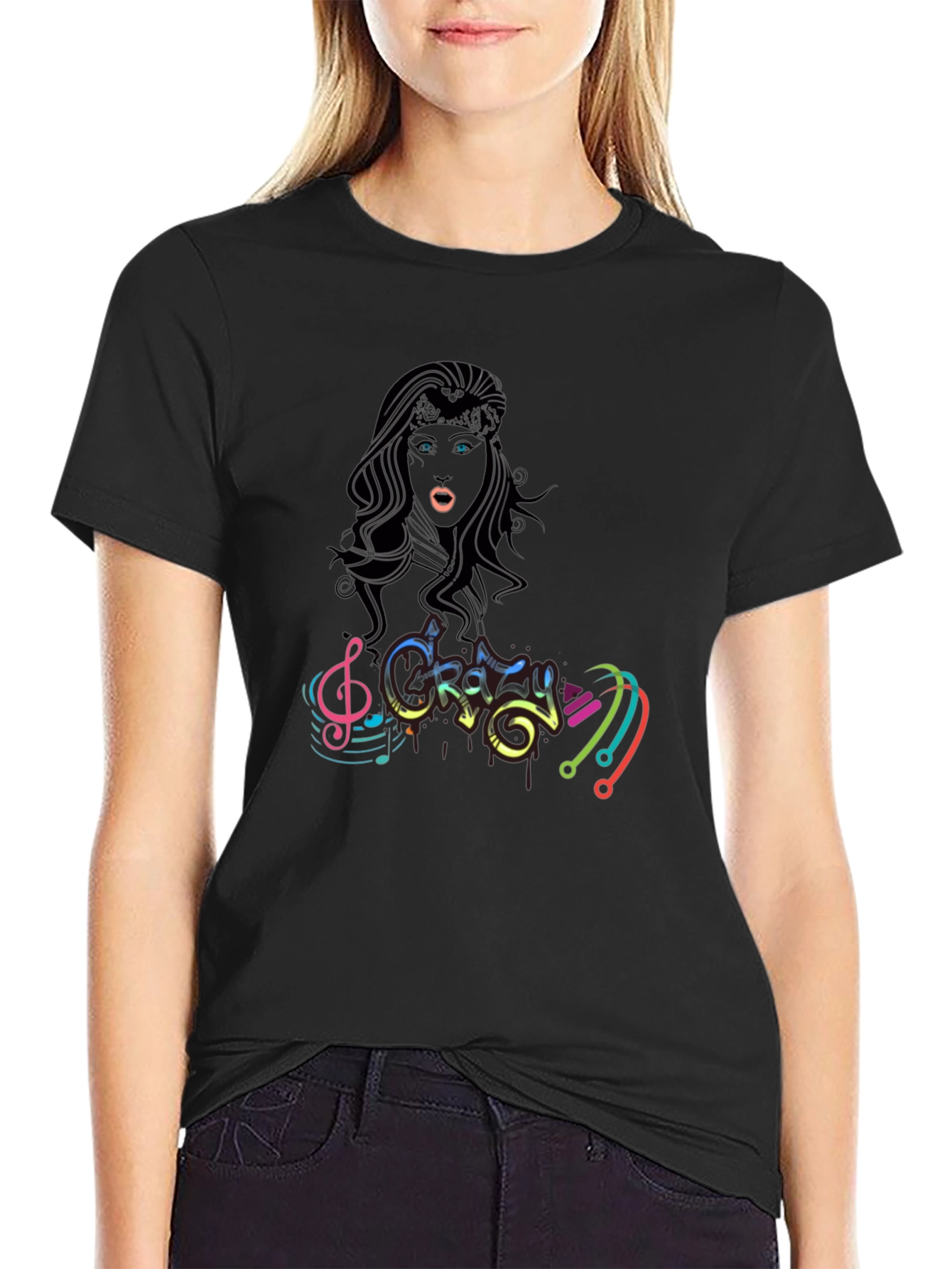 Crazy Music Black T-Shirt for Men