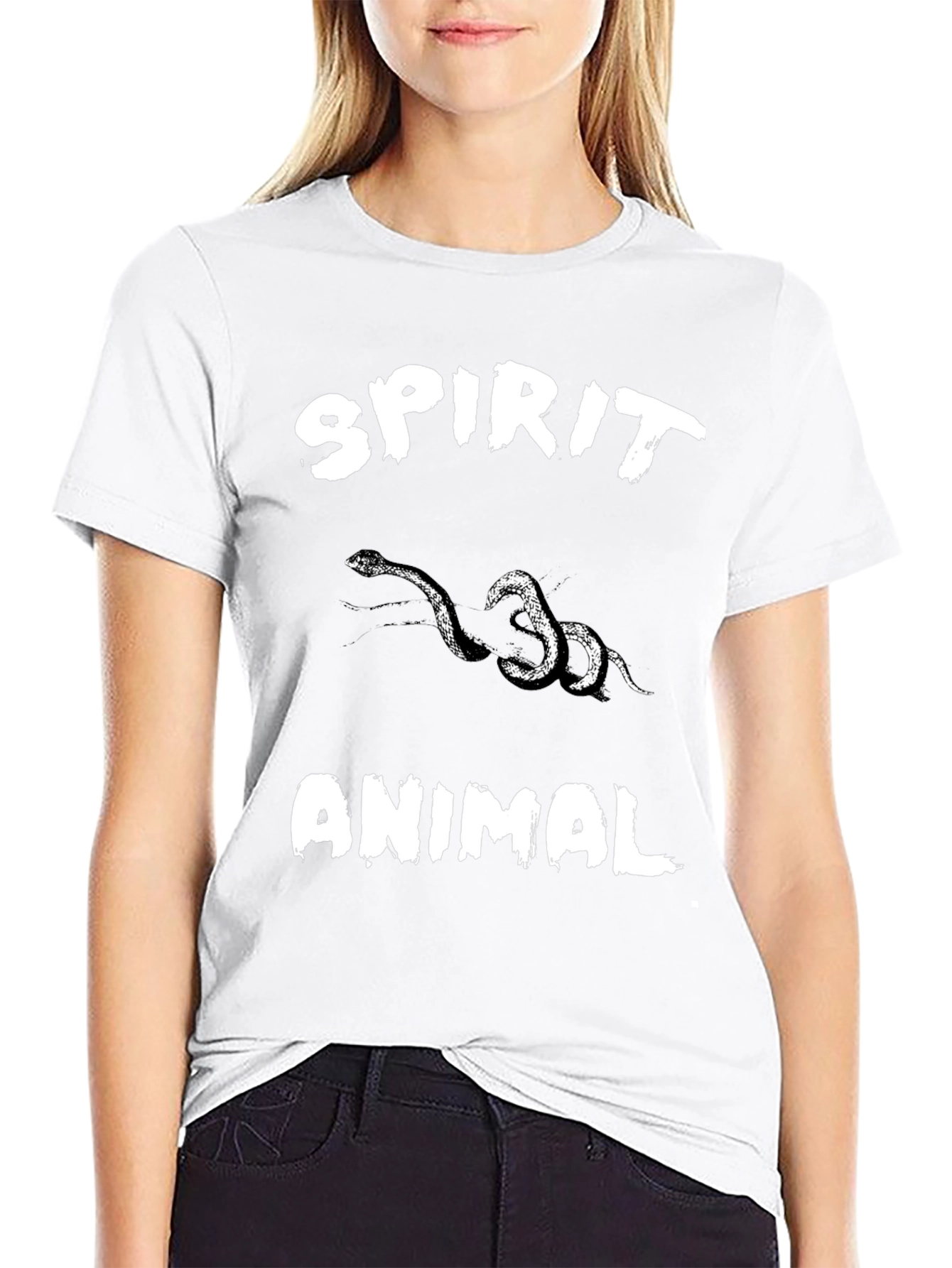 Spirit Animal Snake Graphic Black T-Shirt