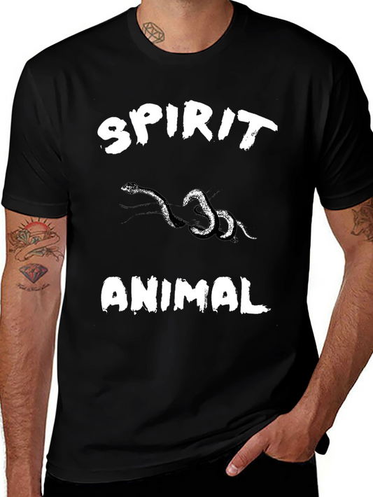 Spirit Animal Snake Graphic Black T-Shirt