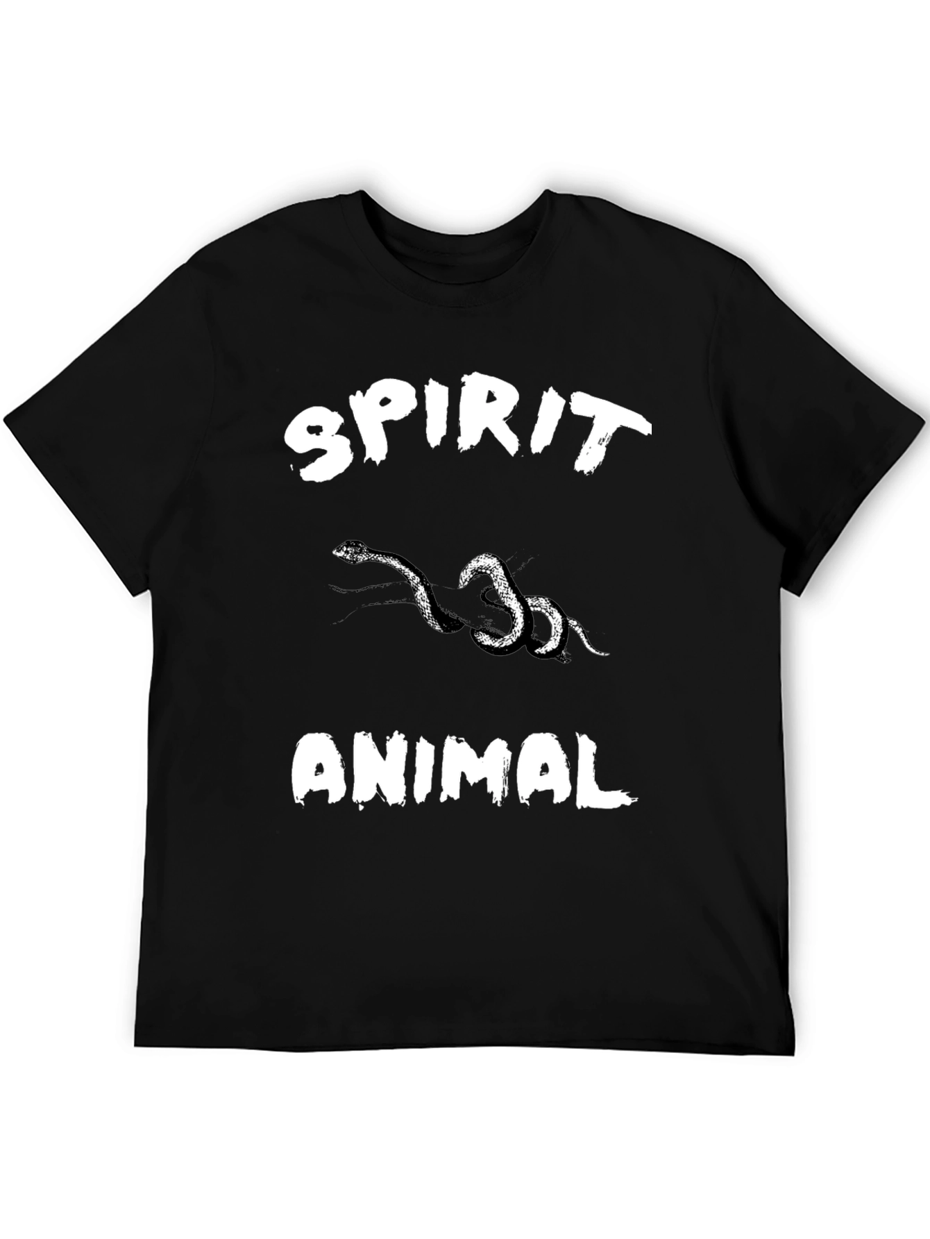 Spirit Animal Snake Graphic Black T-Shirt