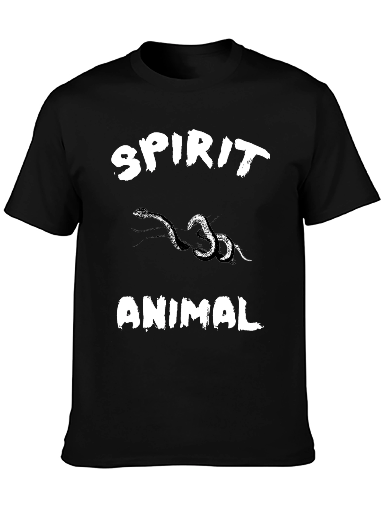 Spirit Animal Snake Graphic Black T-Shirt