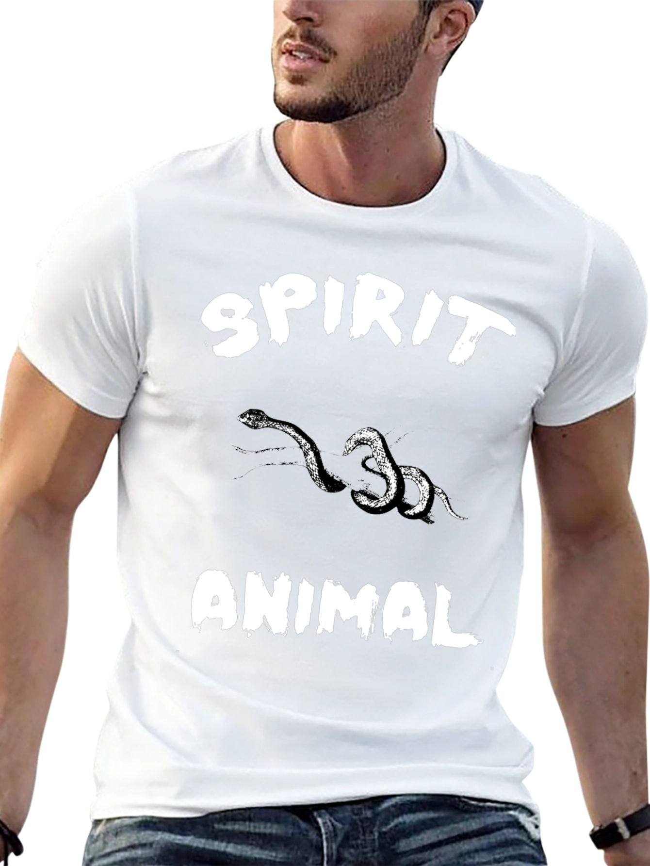 Spirit Animal Snake Graphic Black T-Shirt