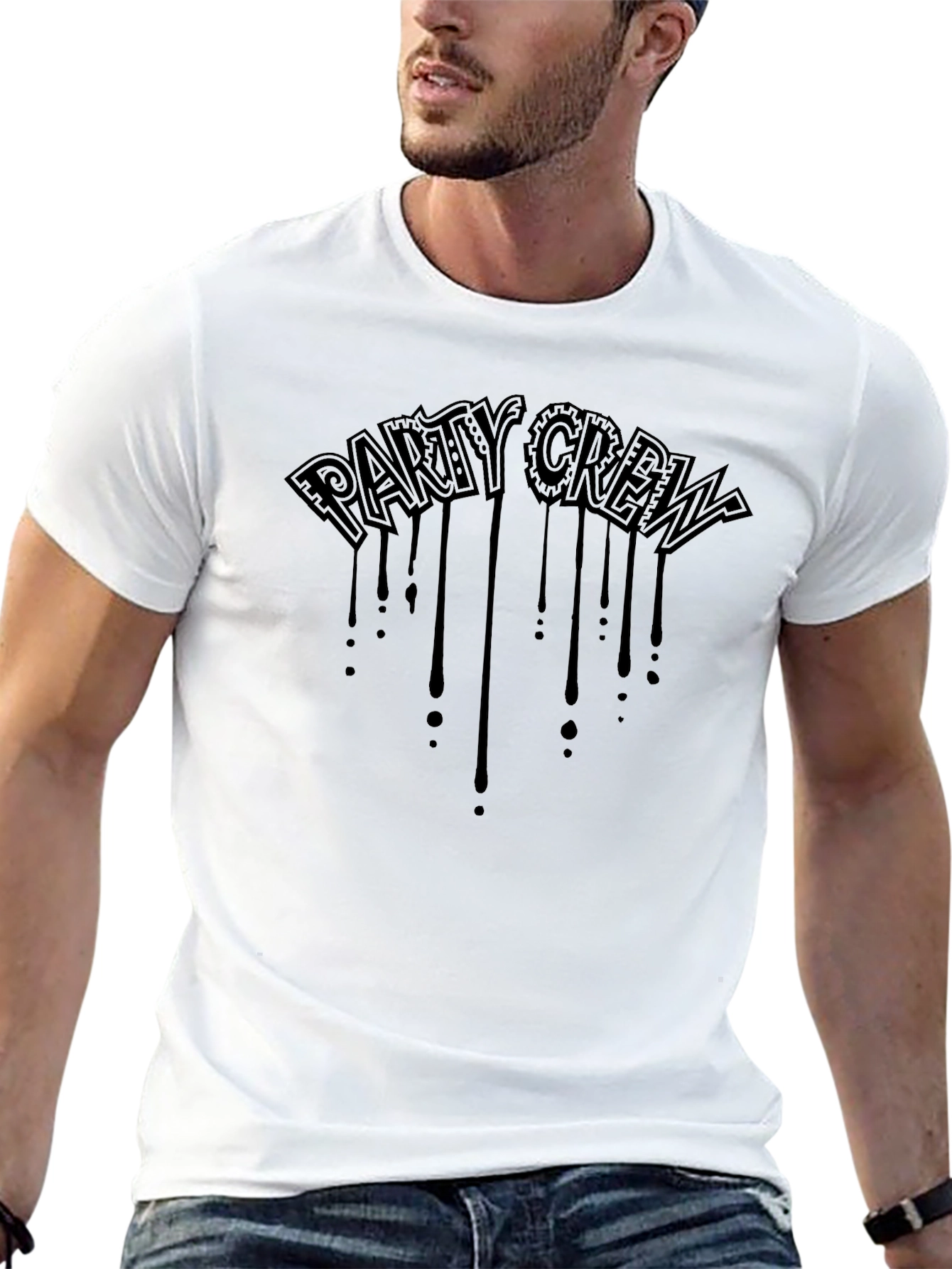 Party Crew Black Graphic T-Shirt