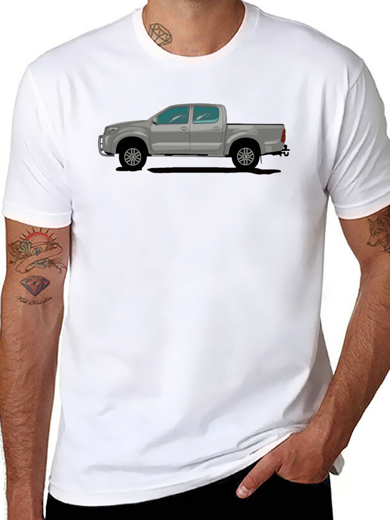 Truck Graphic Tee - Black Casual T-Shirt