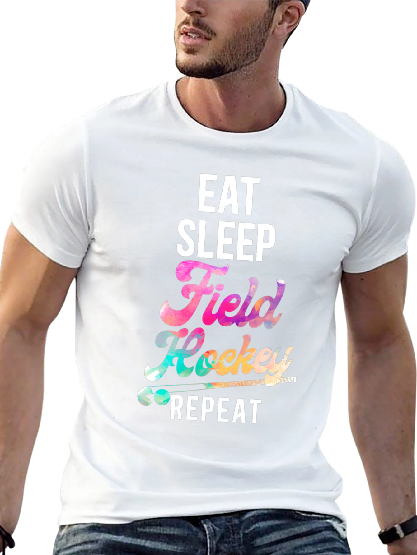 Eat Sleep Field Hockey Repeat Black T-Shirt