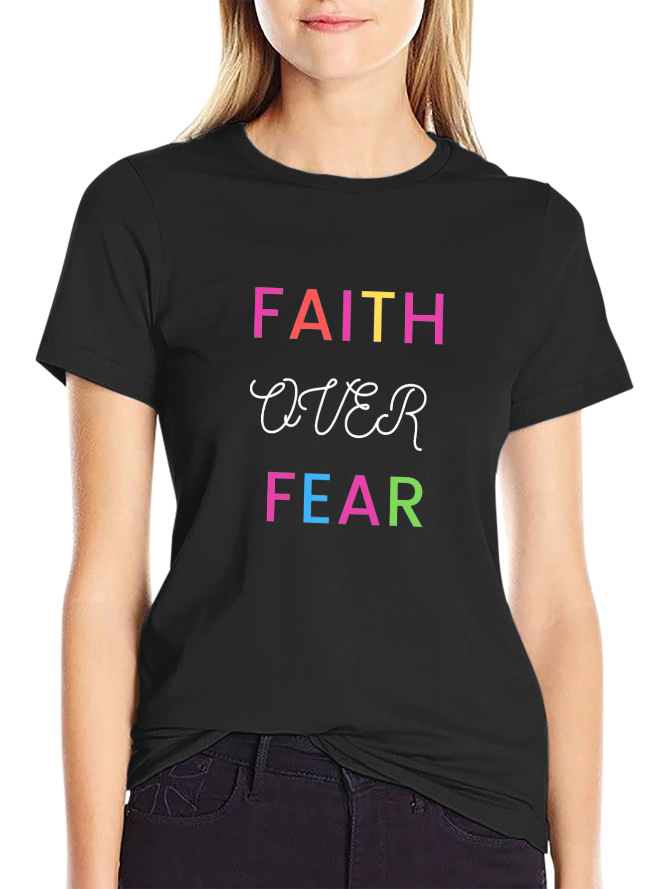 Faith Over Fear Graphic Tee - Inspirational Design