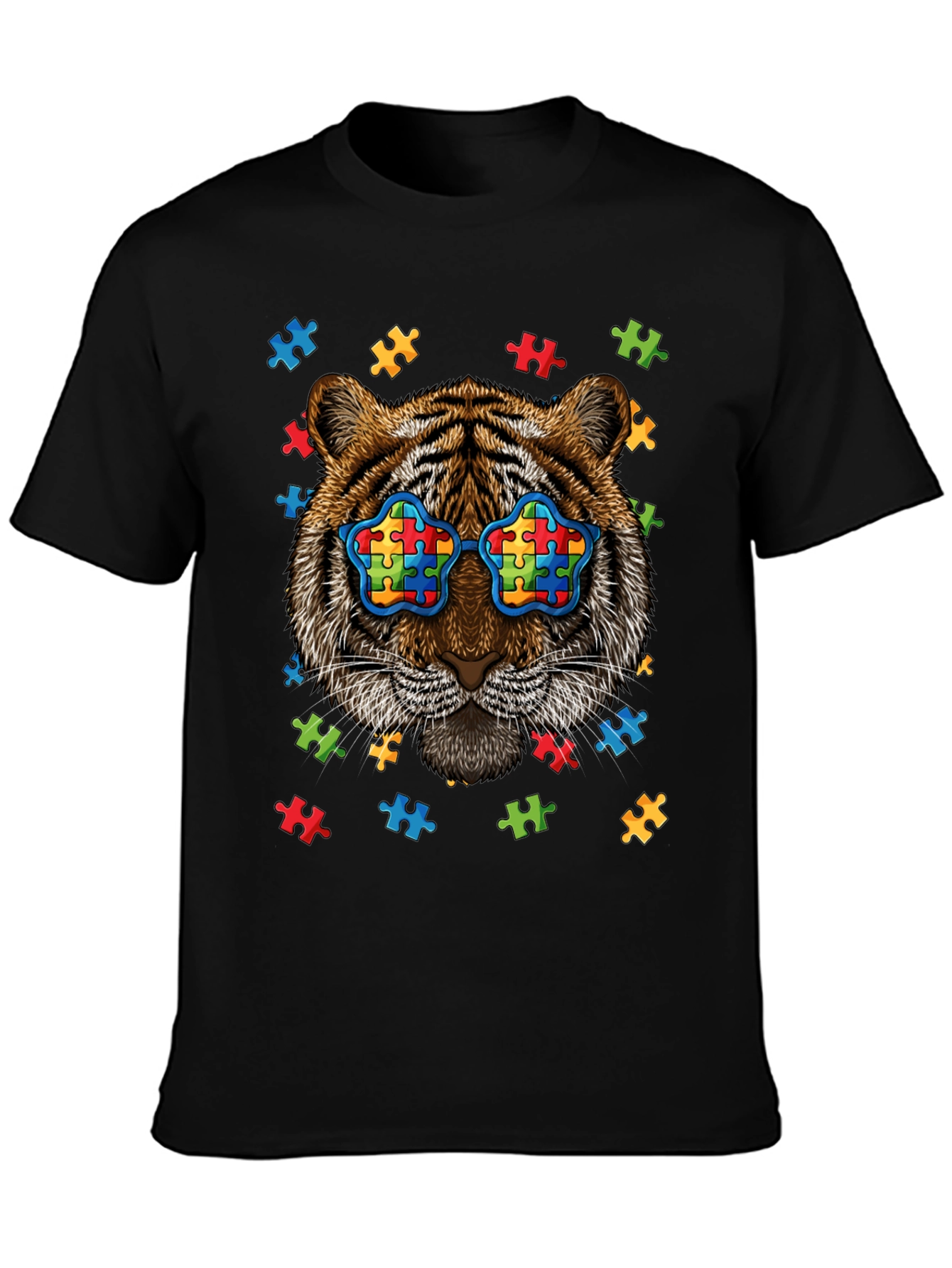Autism Awareness Tiger Graphic T-Shirt