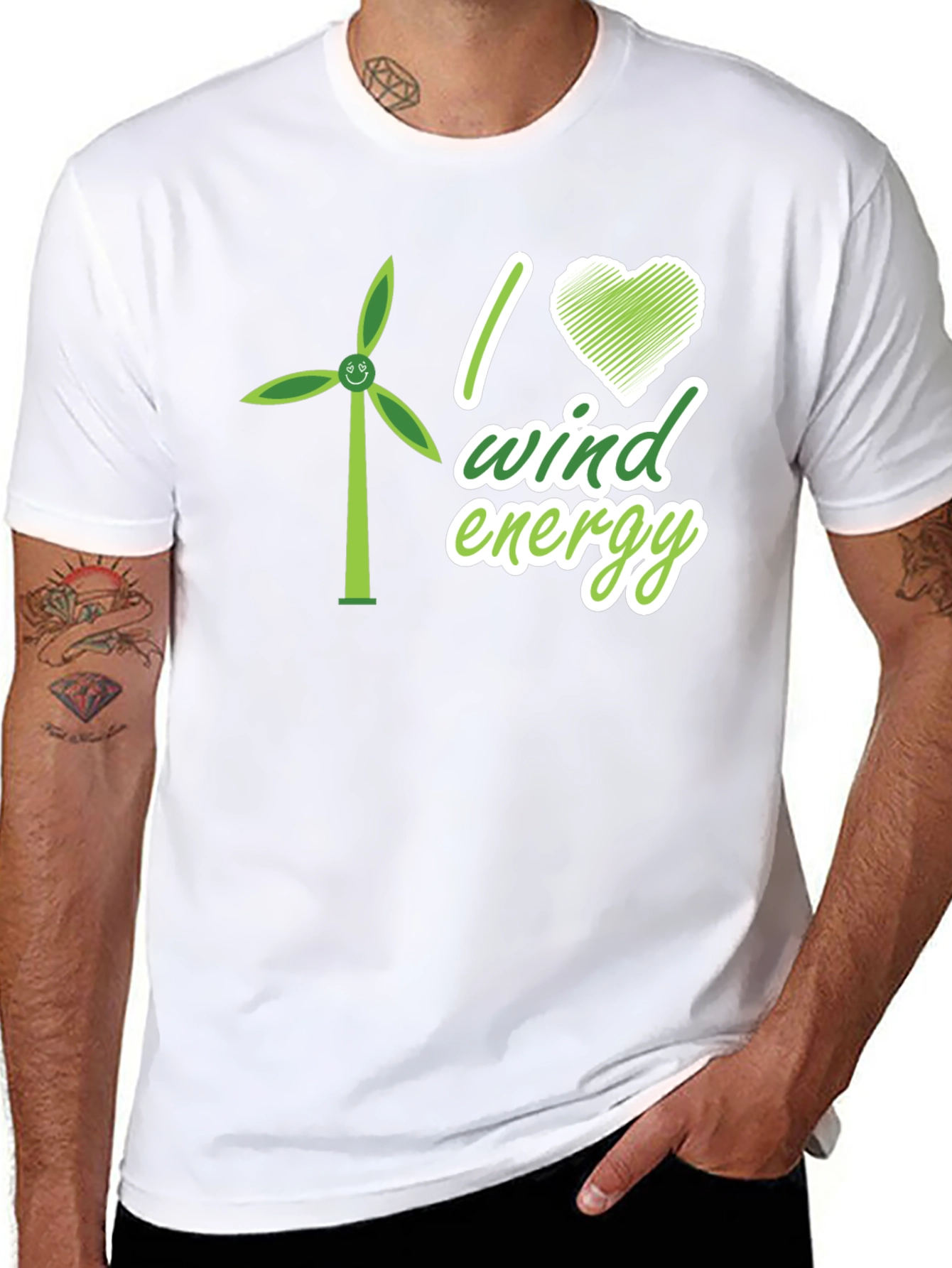 I Love Wind Energy T-Shirt - Eco-Friendly Apparel