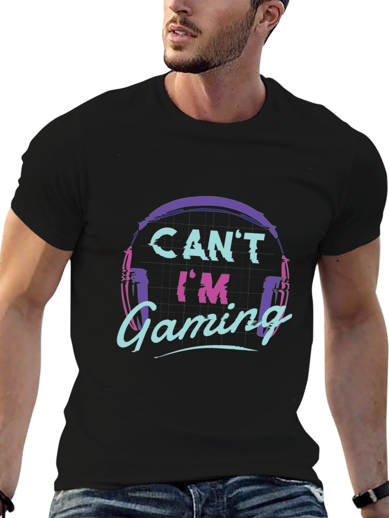 Cant Im Gaming Black T-Shirt