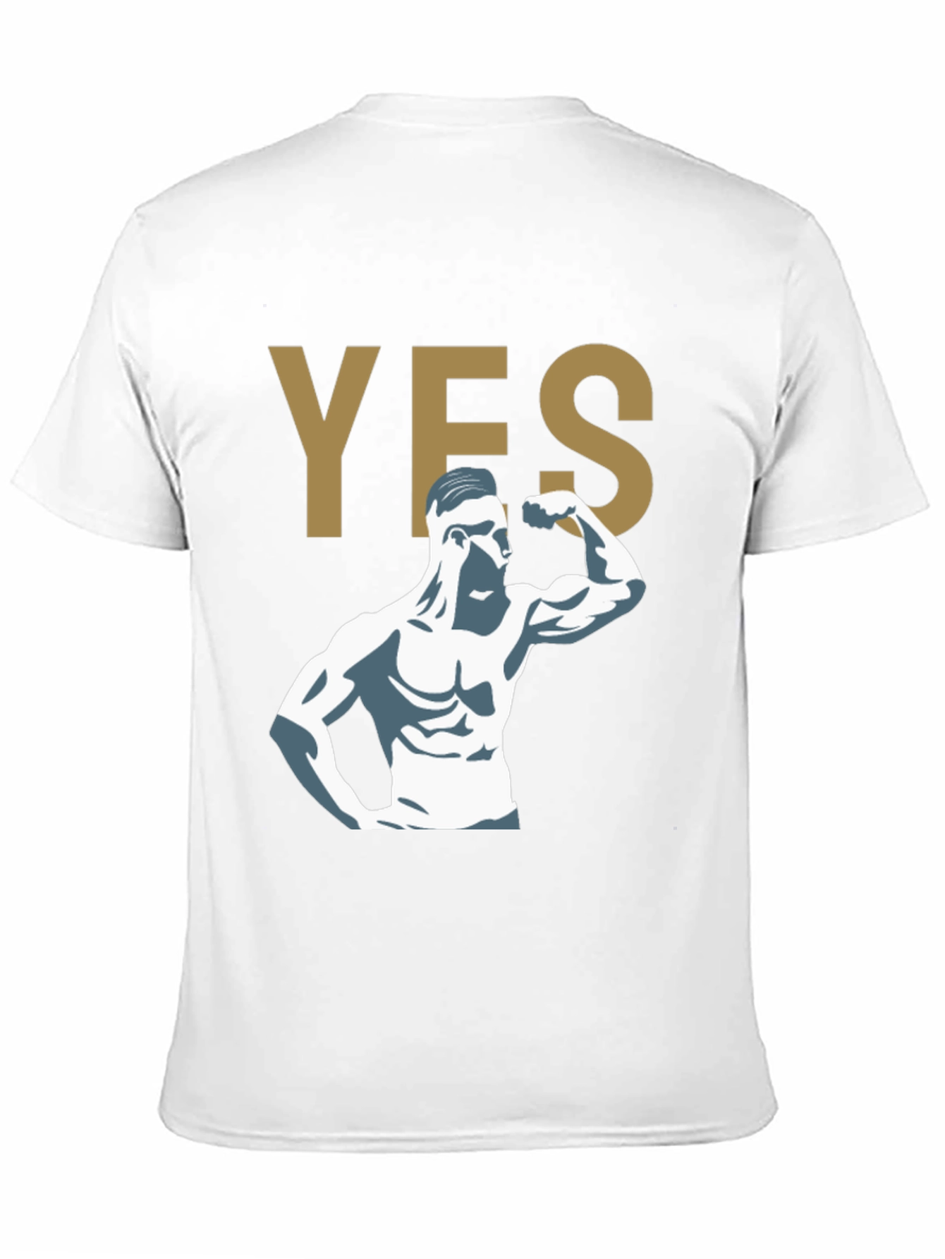YES! Bodybuilder Graphic Print T-Shirt