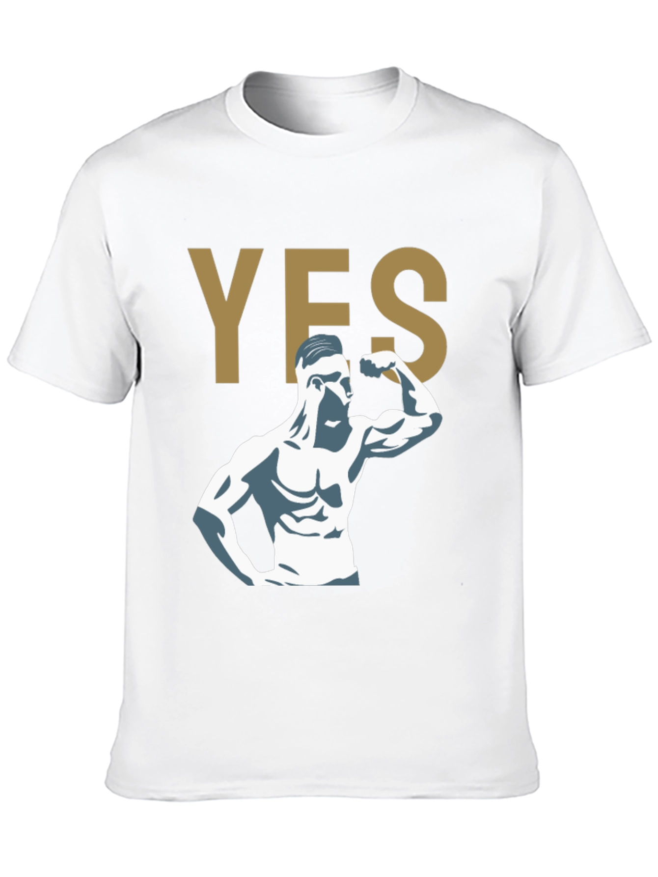 YES! Bodybuilder Graphic Print T-Shirt