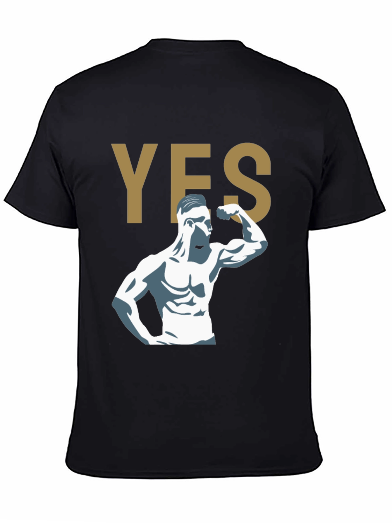 YES! Bodybuilder Graphic Print T-Shirt